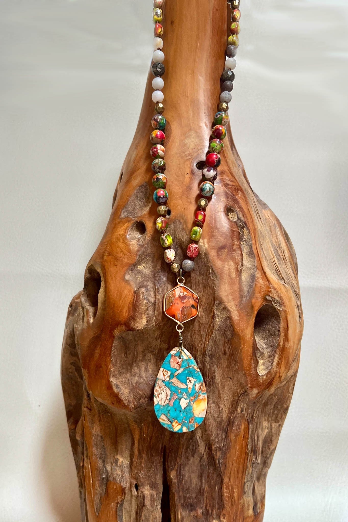 Moab Colorful Stone Pendant Necklace