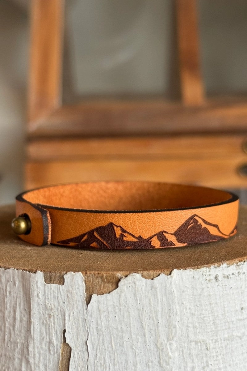 Mountain Range Leather Bracelet
