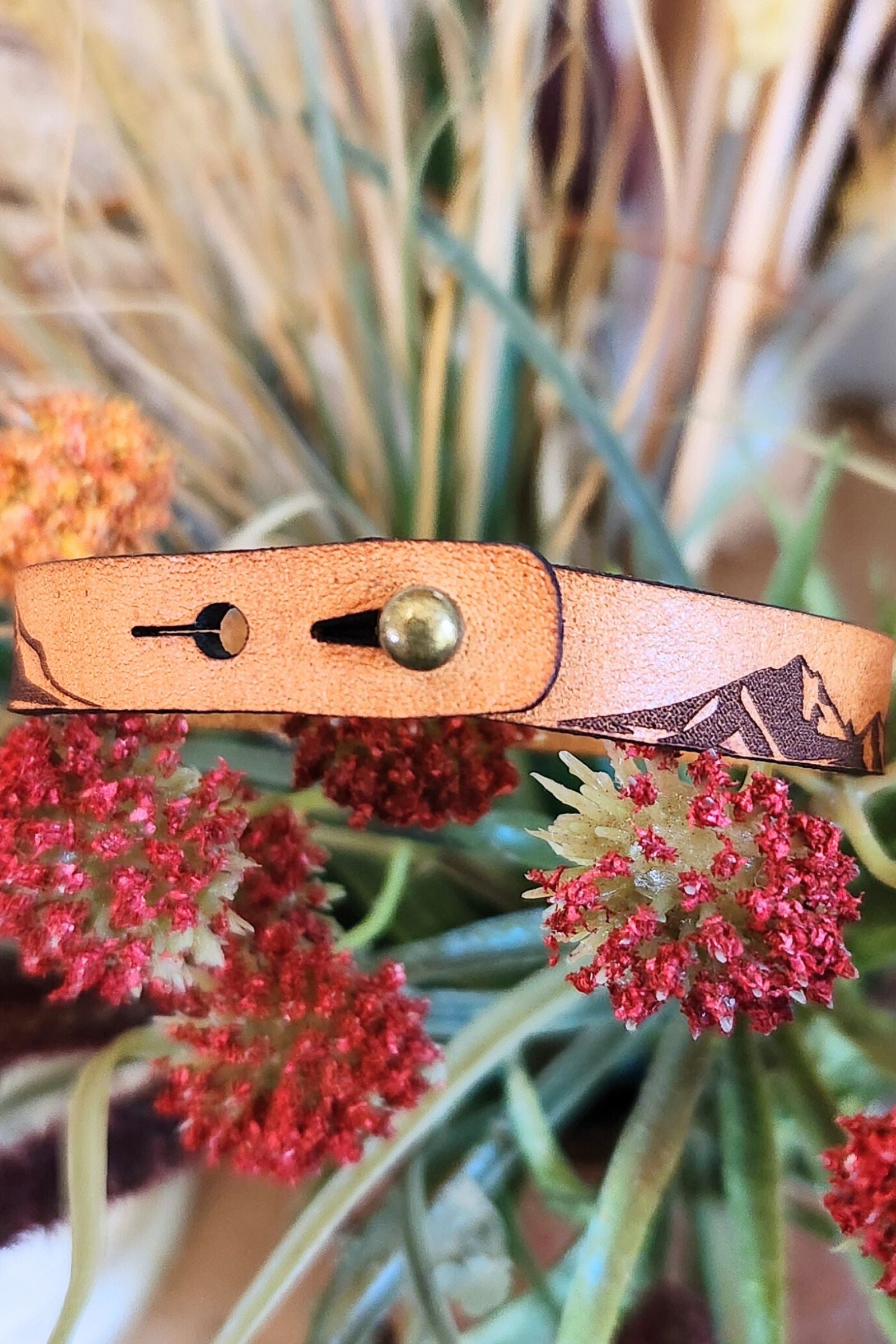 Mountain Range Leather Bracelet