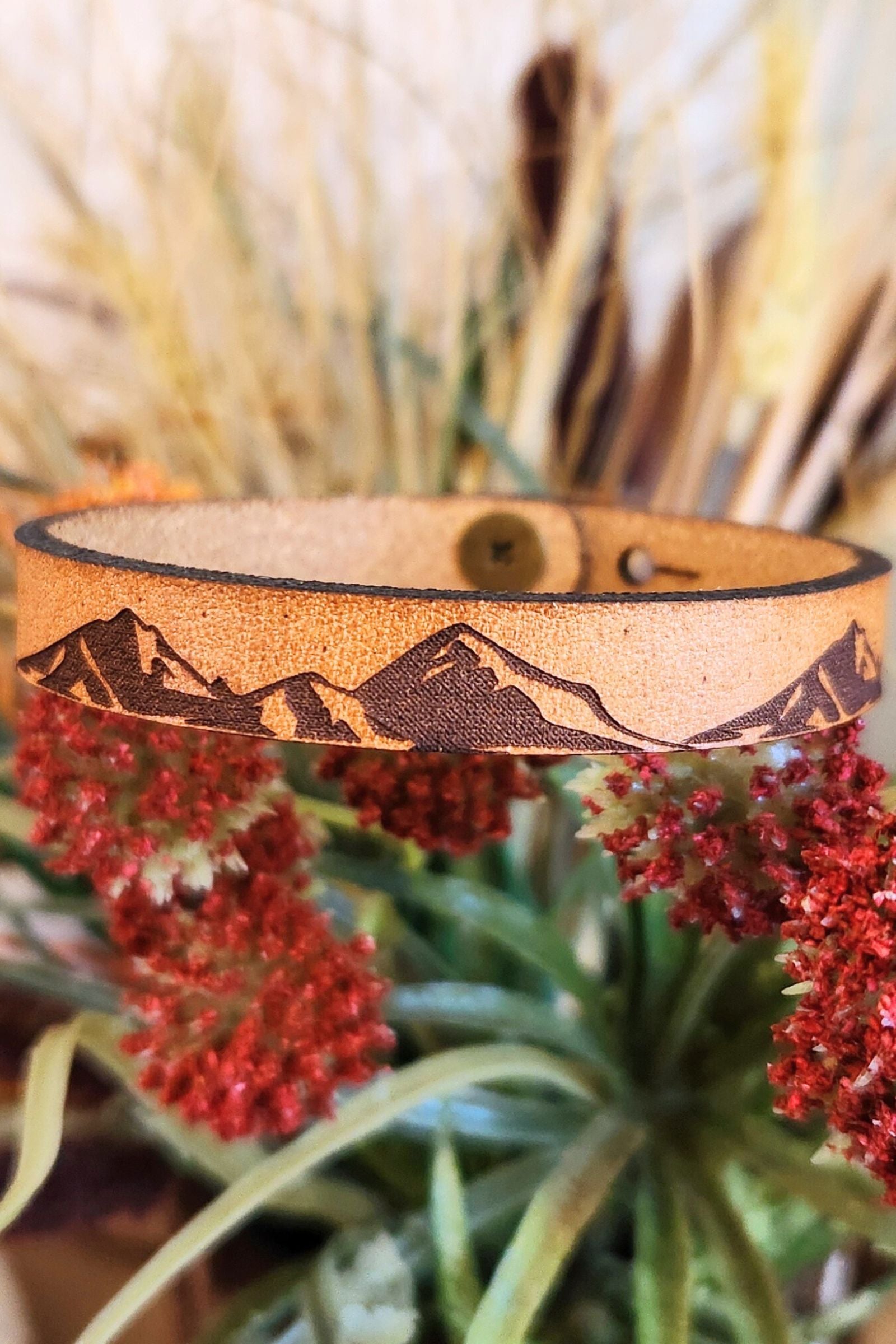 Mountain Range Leather Bracelet