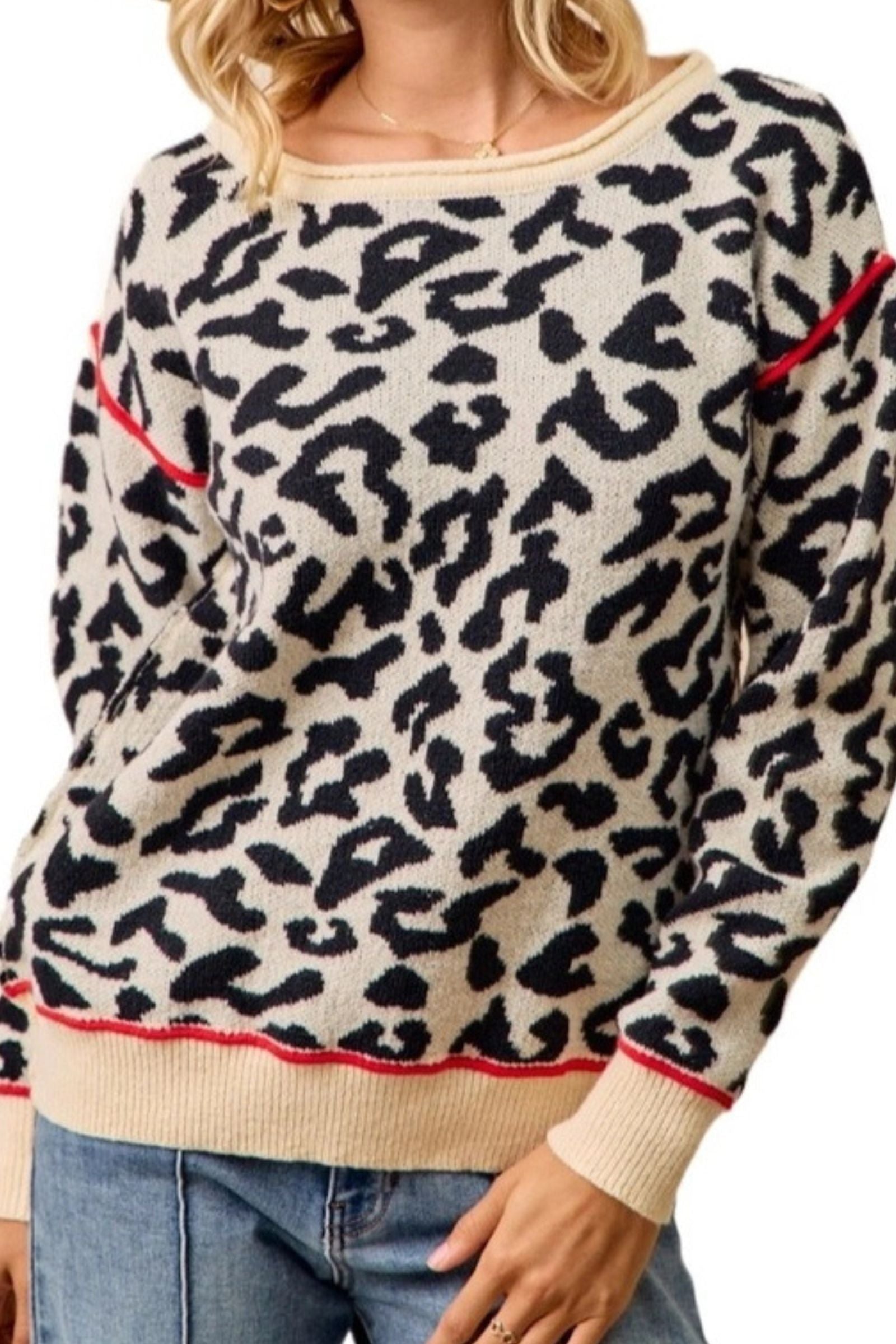 Ivory & Black Leopard Sweater