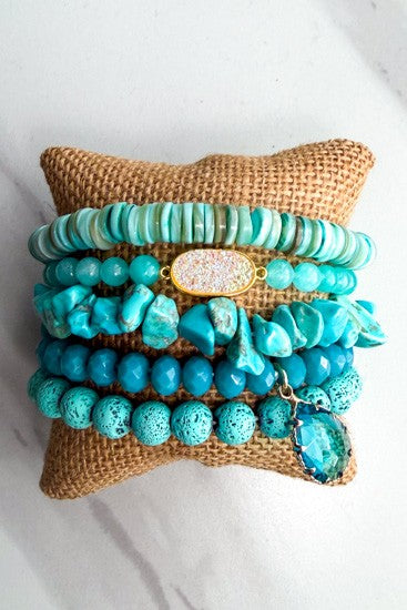 Pacifica Turquoise Stone Stretch Bracelet