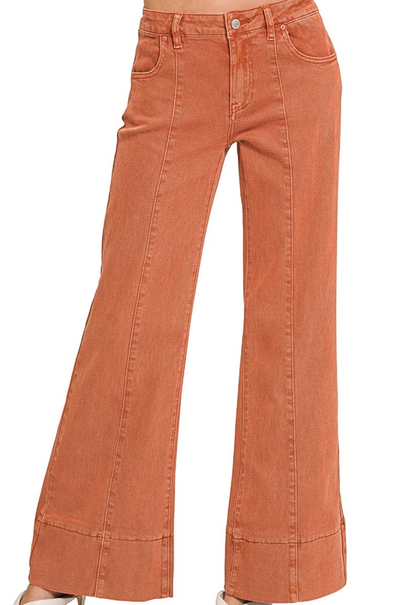 Mid-rise Rust Denim Jeans
