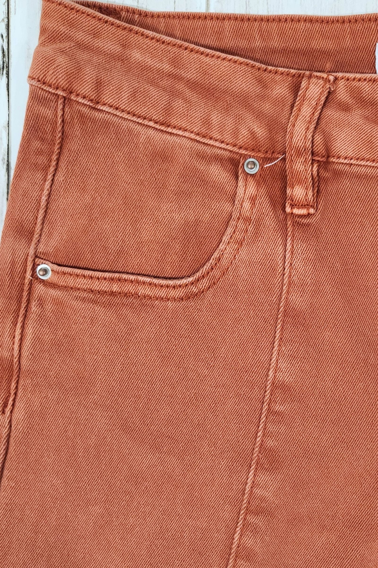 Mid-rise Rust Denim Jeans