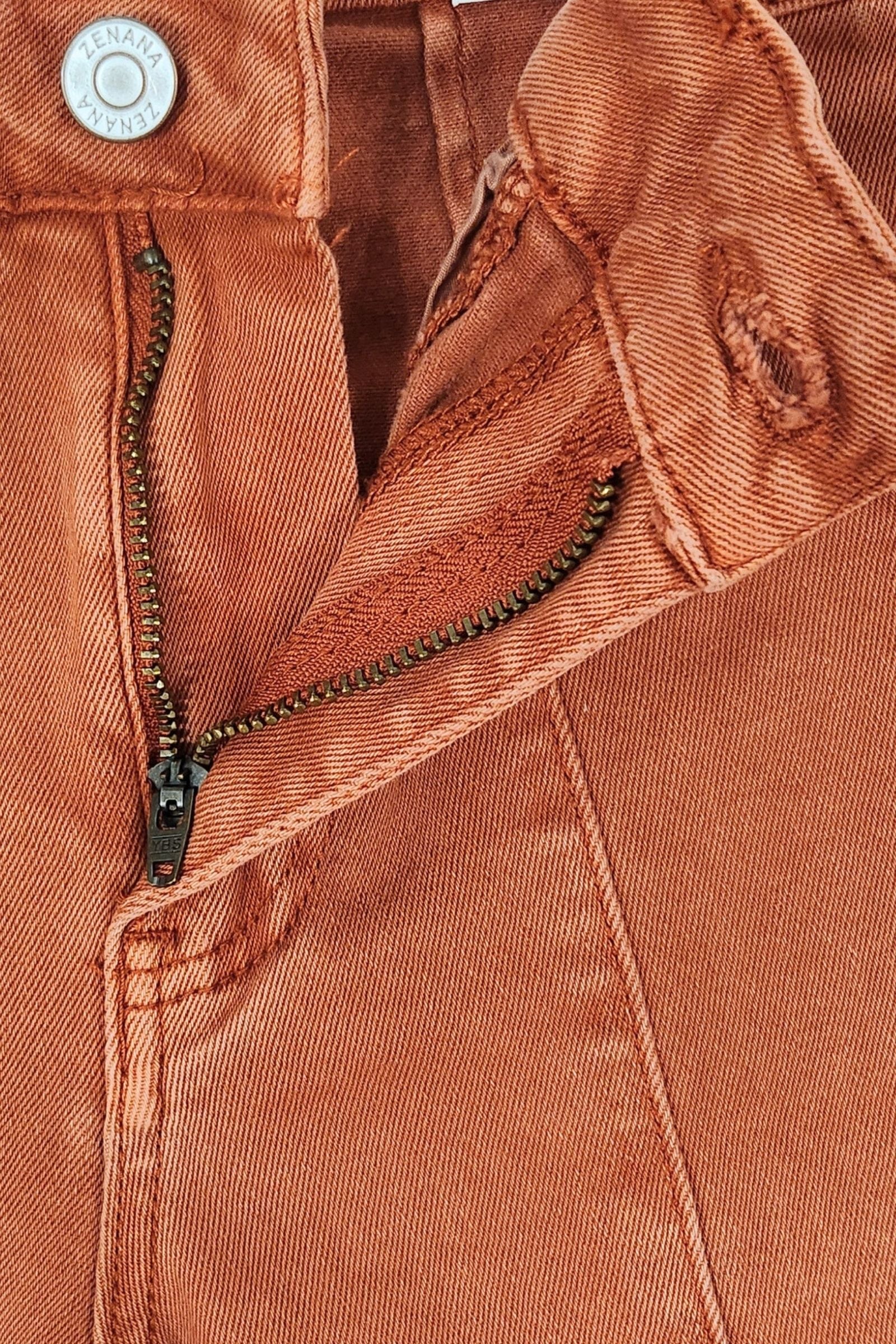 Mid-rise Rust Denim Jeans