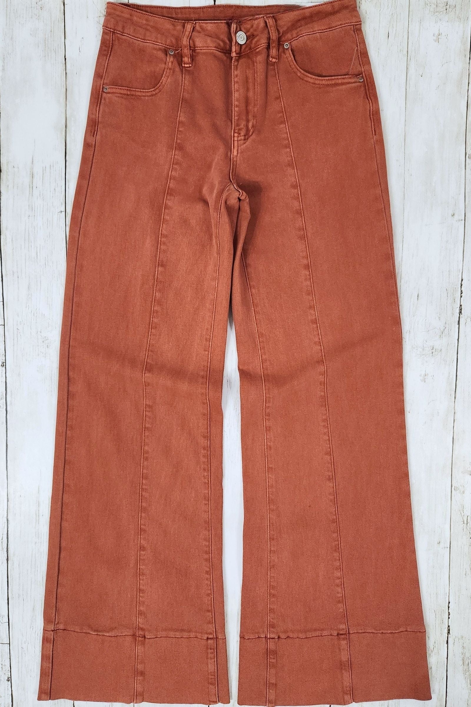 Mid-rise Rust Denim Jeans