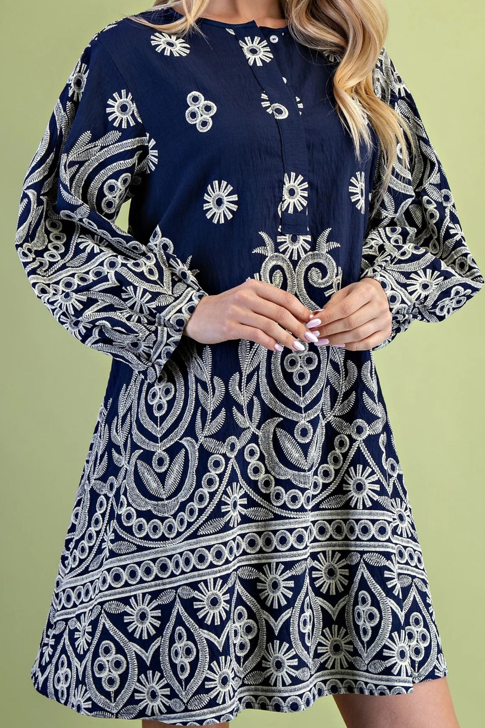 Navy Regal Print Dress