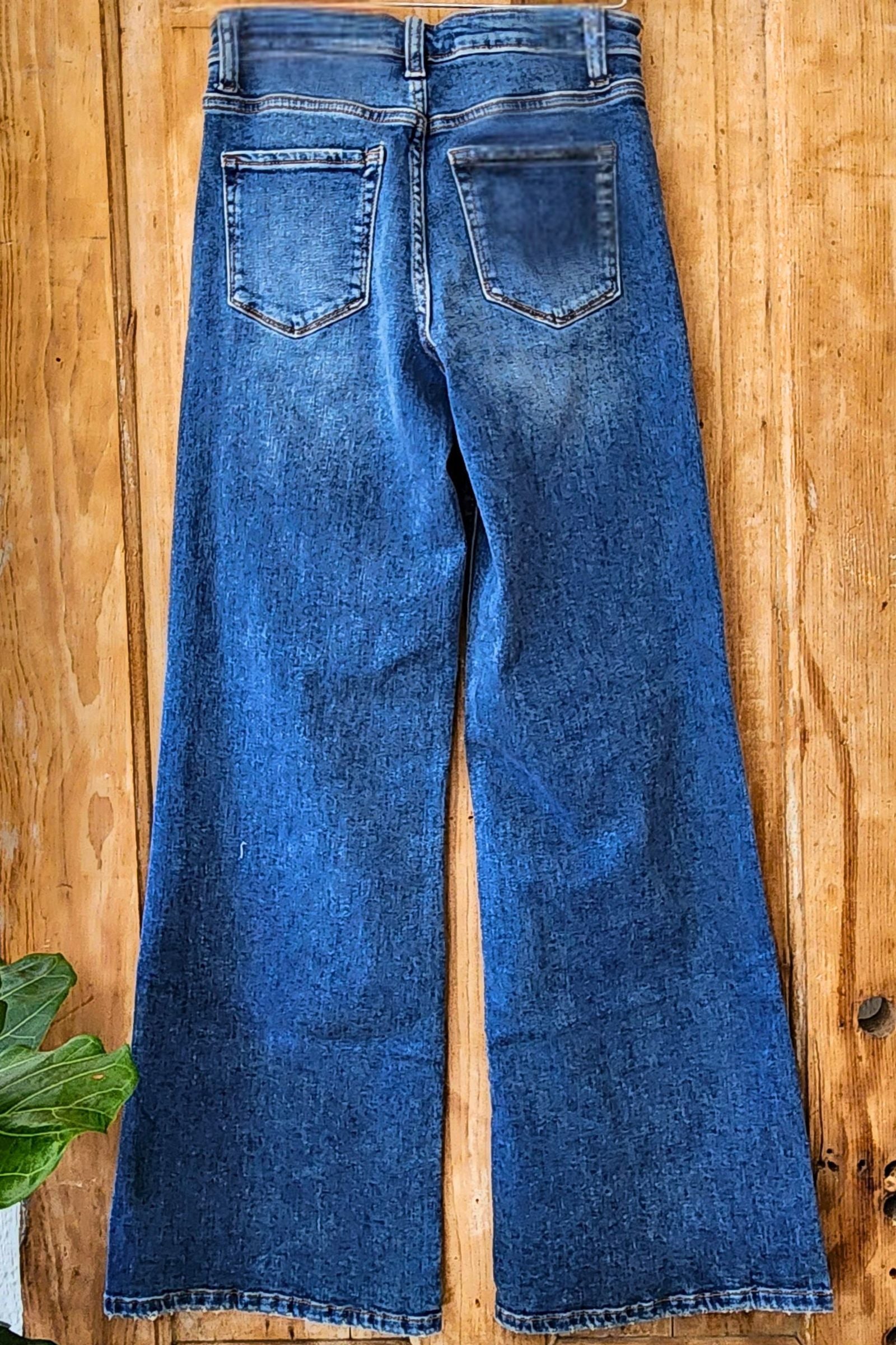 Medium Wash Wide Leg Denim Jeans