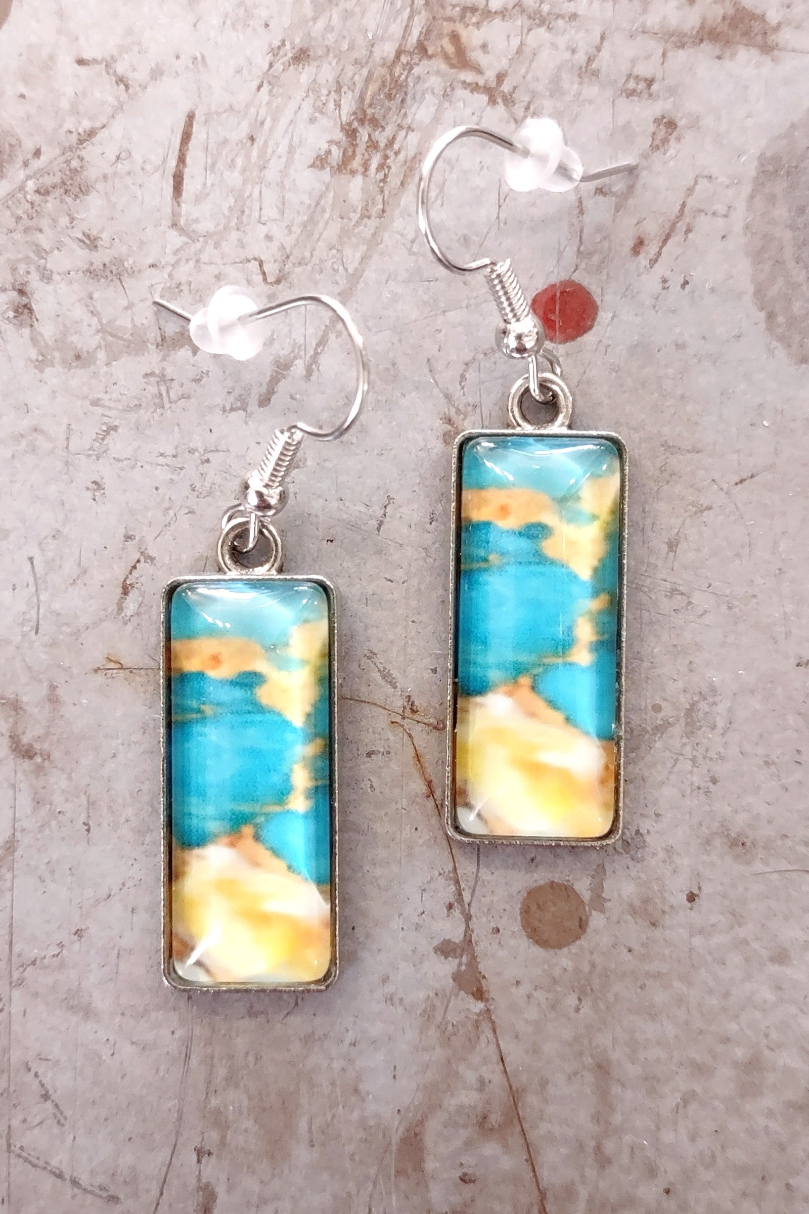 Shianna Turquoise Rectangle Earrings