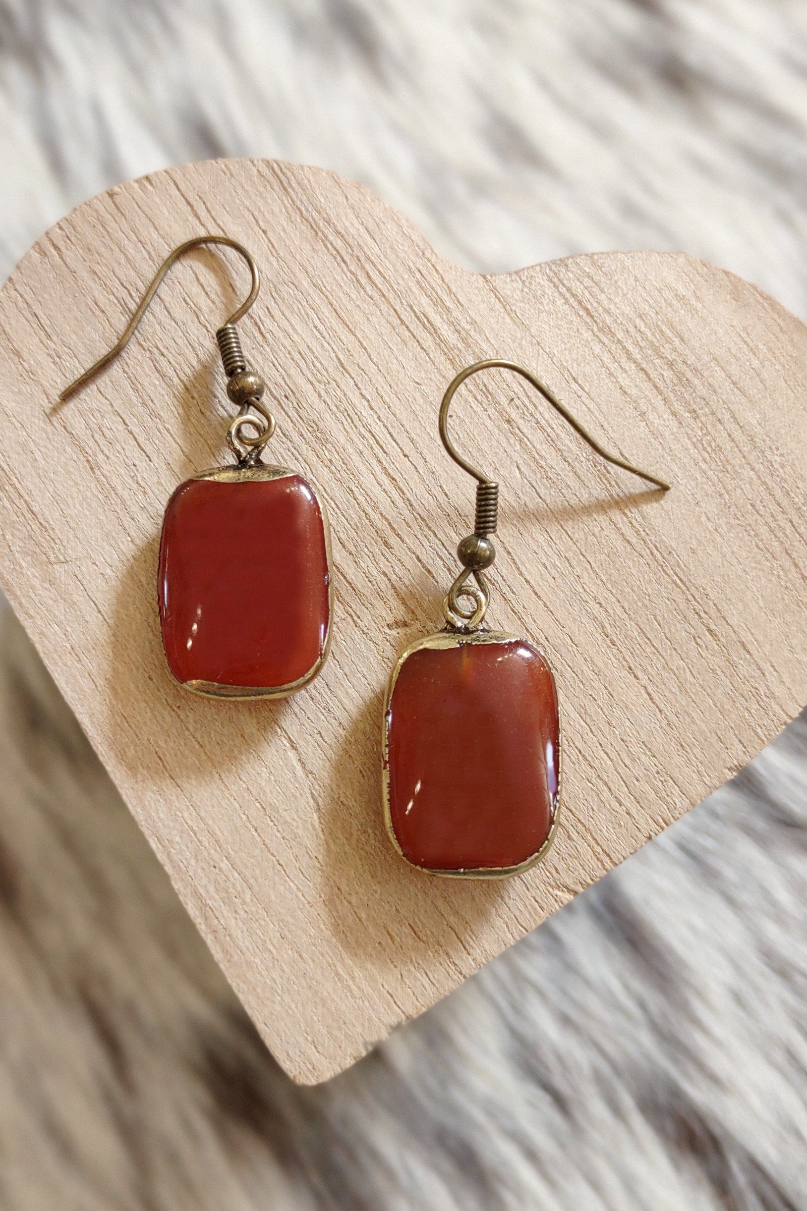 Sicily Red Agate Earrings