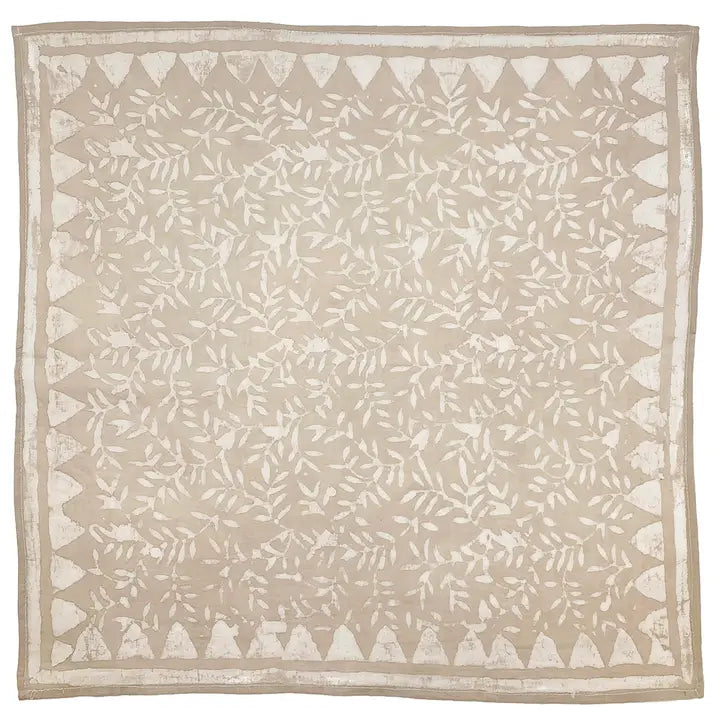 Tan Vine Block Print Bandana
