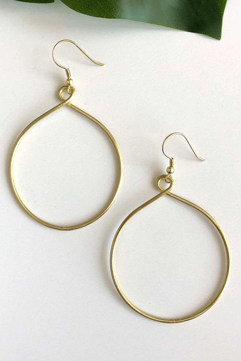 Twisting Hoops Gold Earrings