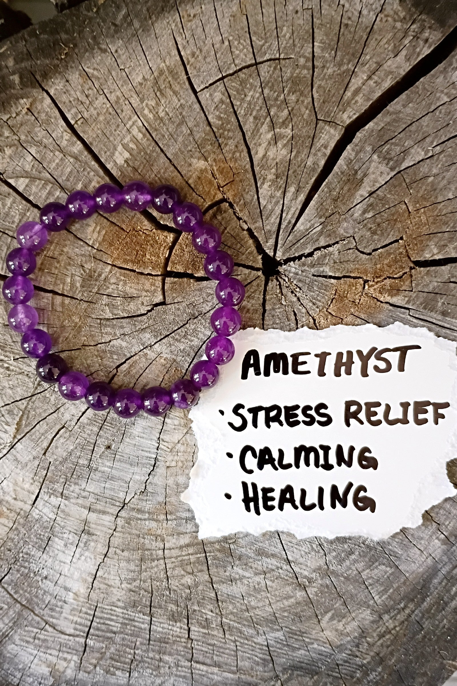 Amethyst Stone Stretch Bracelet