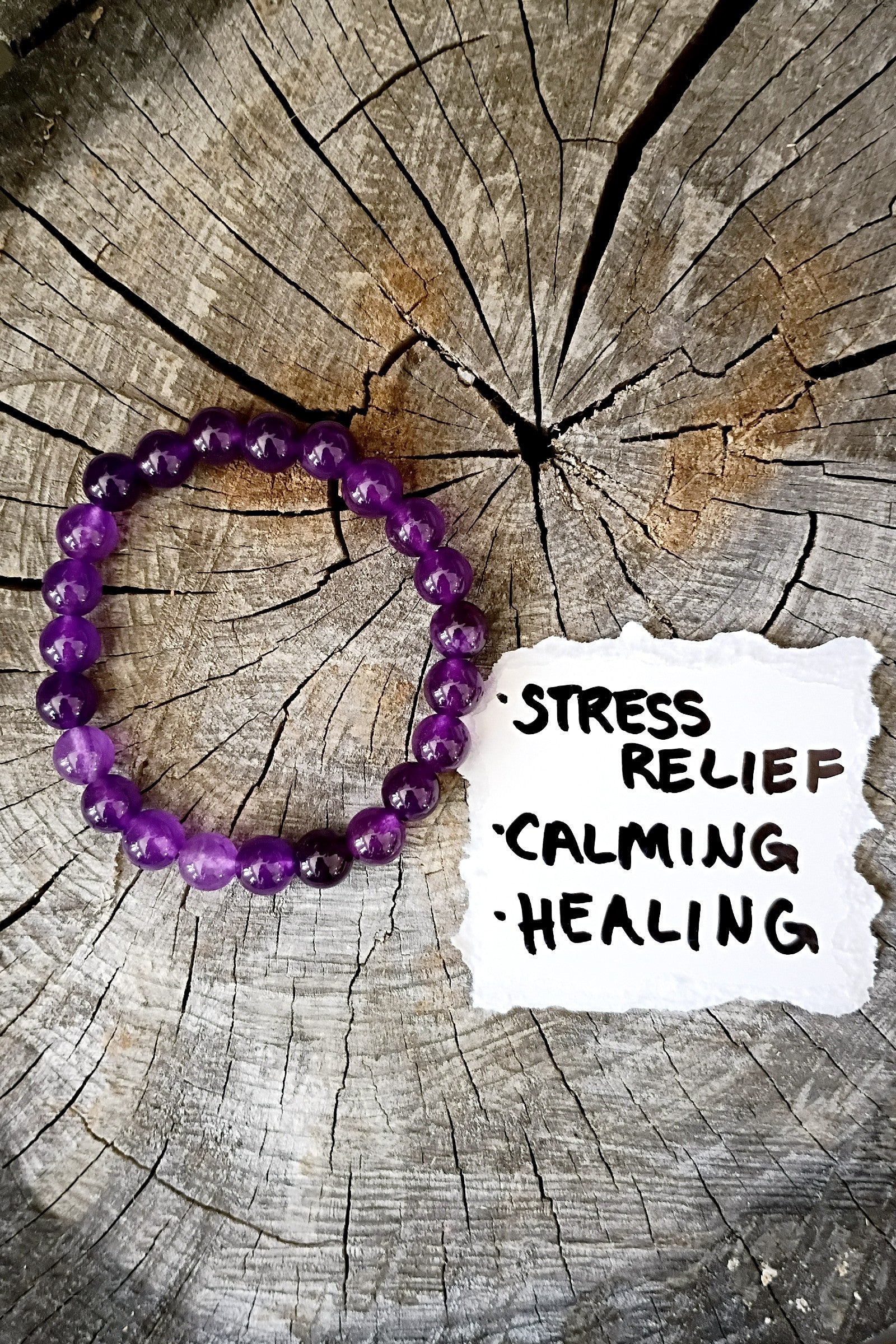 Amethyst Stone Stretch Bracelet