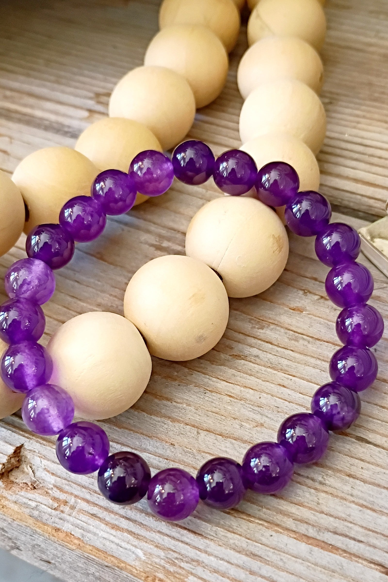 Amethyst Stone Stretch Bracelet