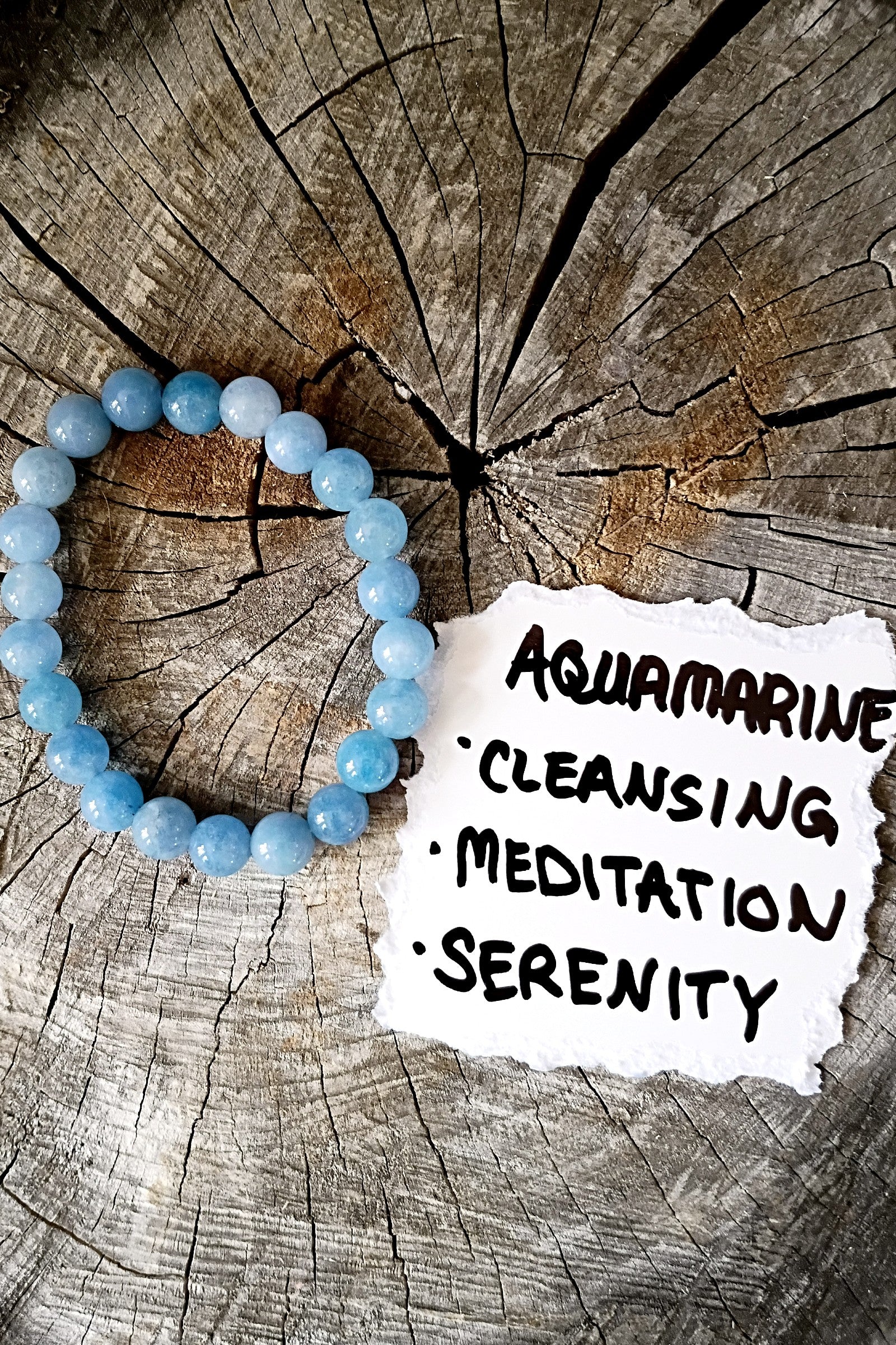 Aquamarine Stone Stretch Bracelet