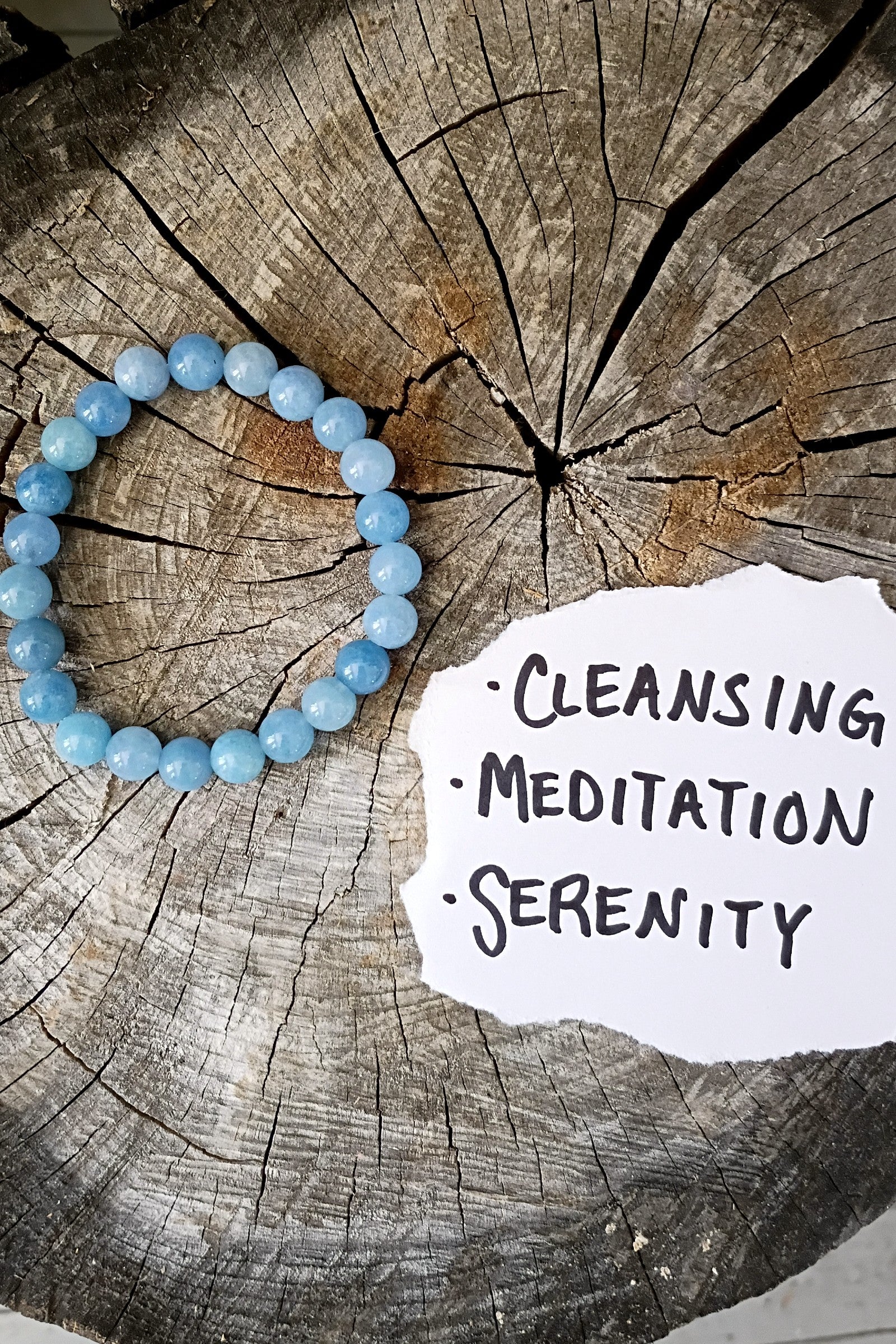 Aquamarine Stone Stretch Bracelet