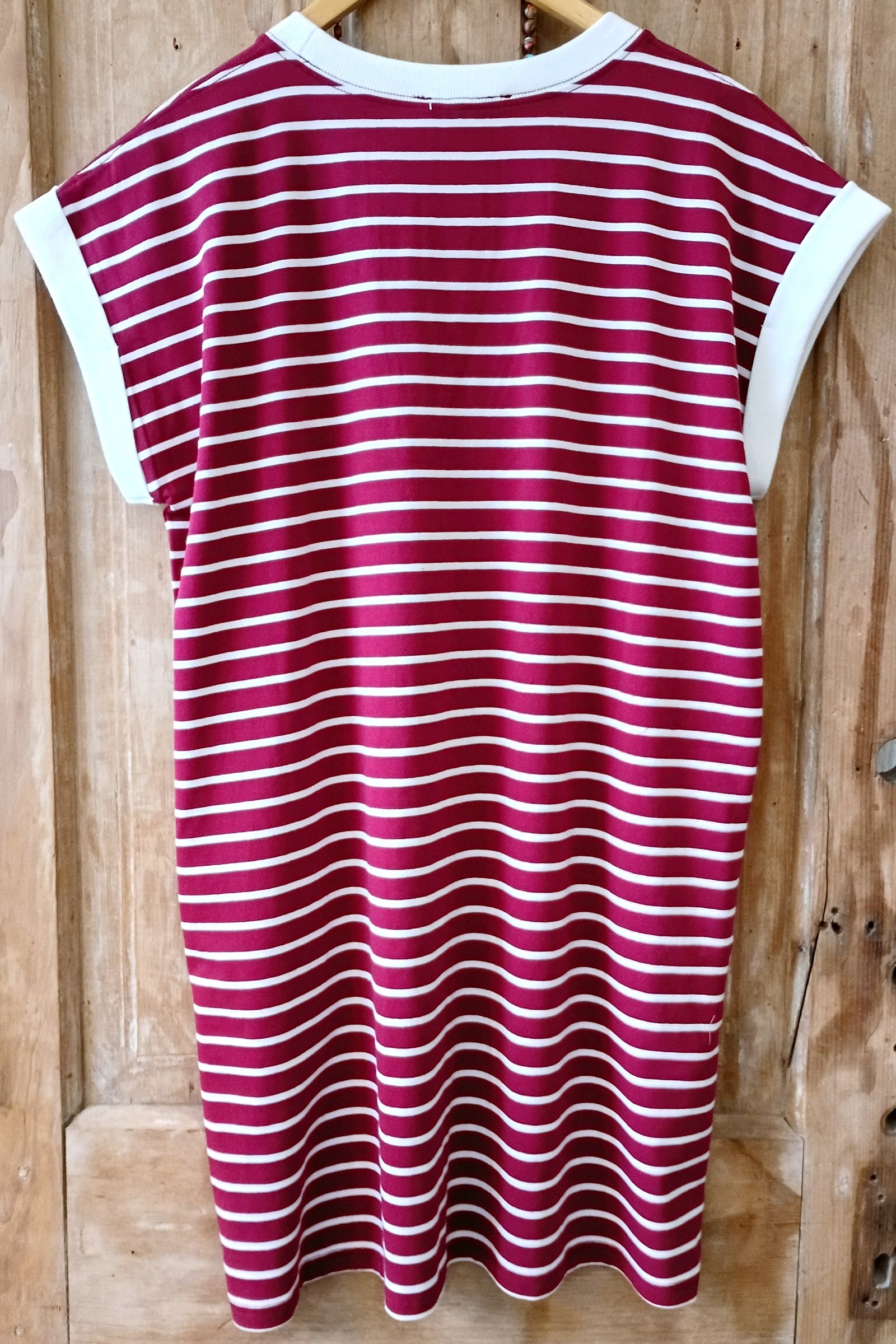 Cabernet Cap Sleeve Striped Shirt Dress