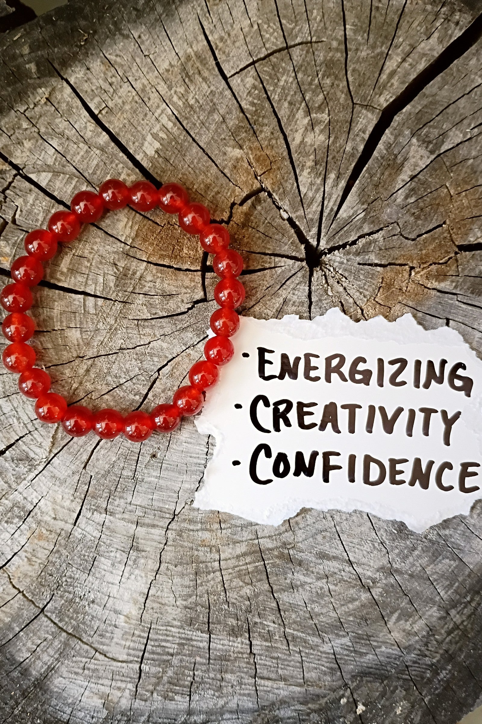 Carnelian Stone Stretch Bracelet