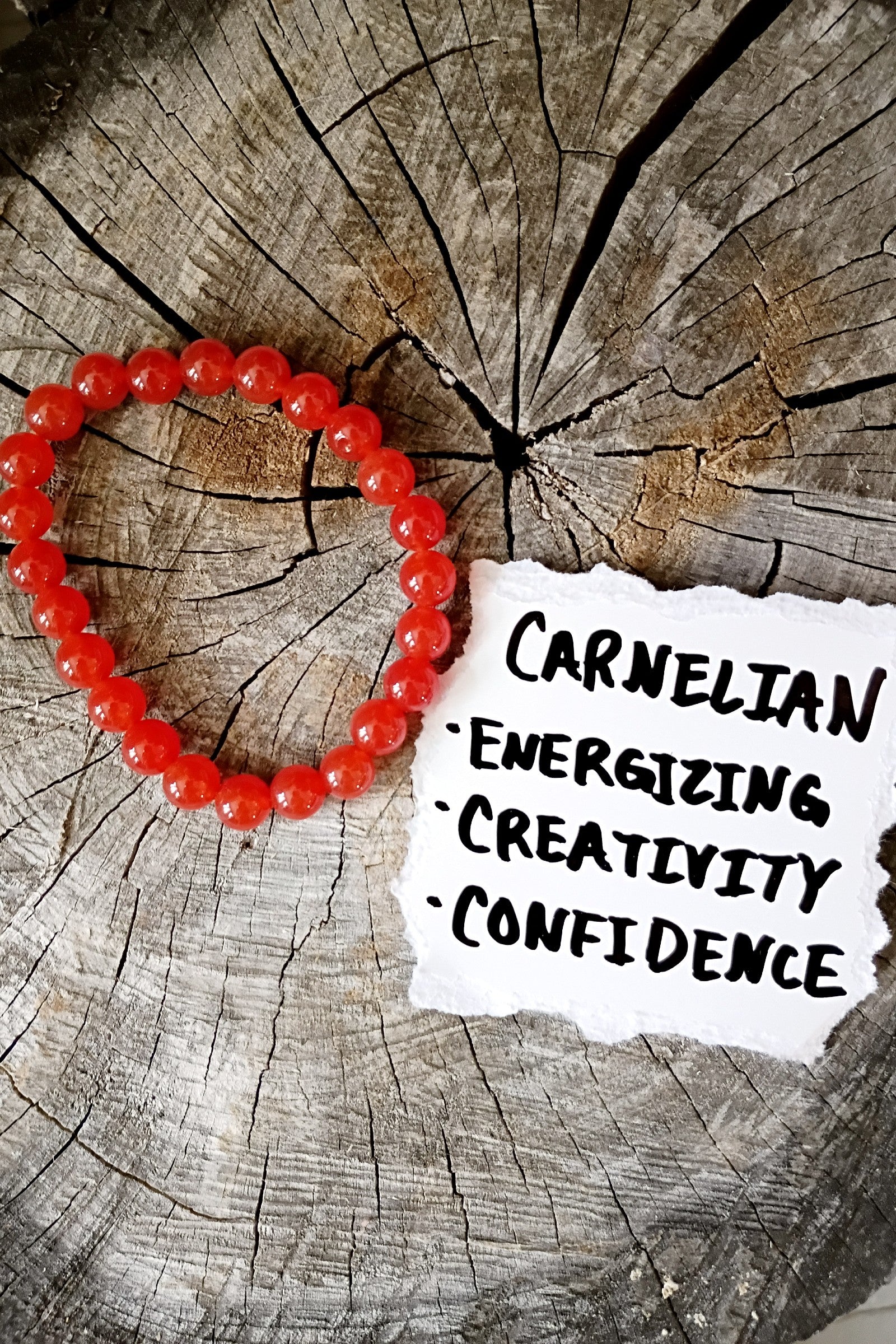 Carnelian Stone Stretch Bracelet