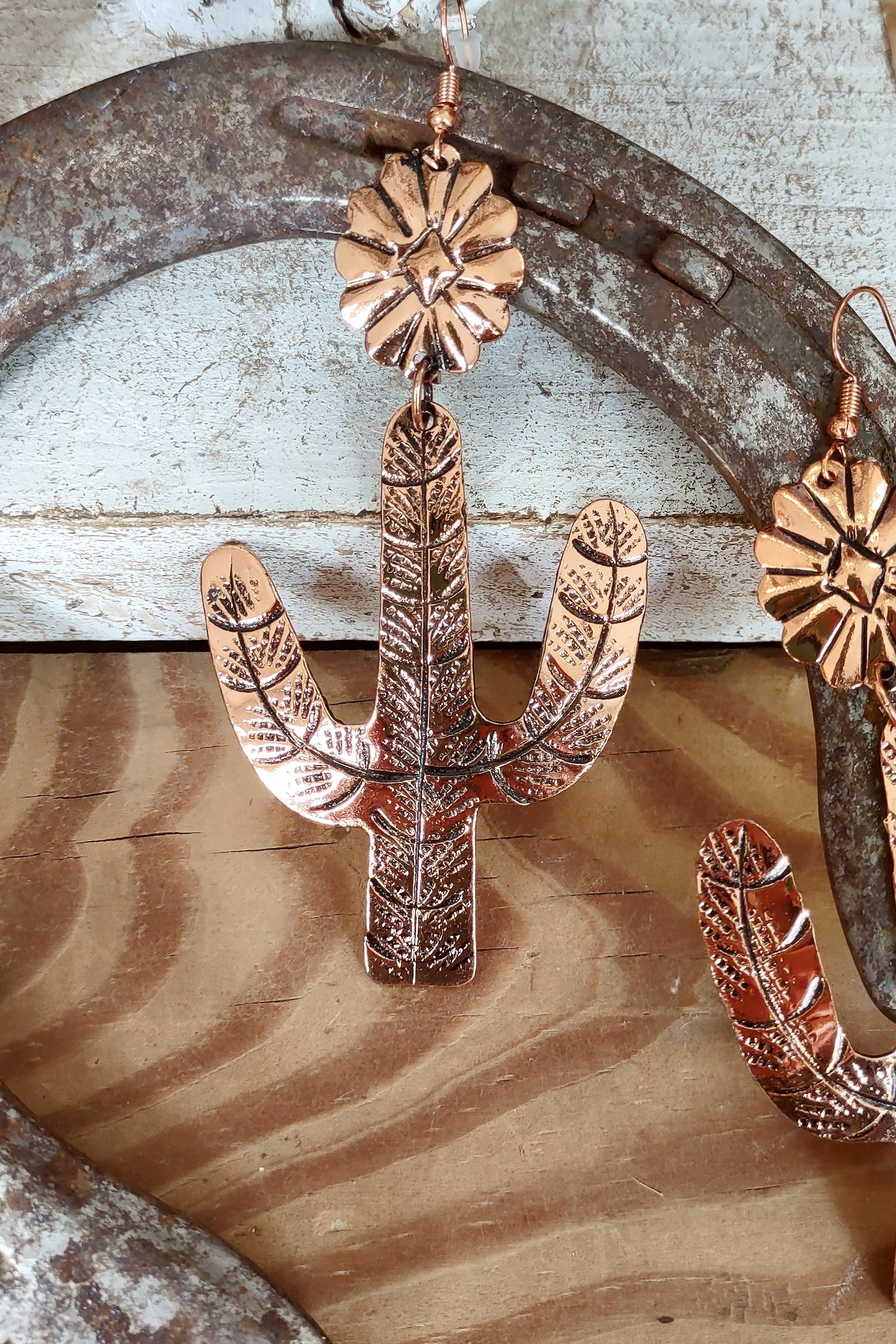 Copper Saguaro Earring