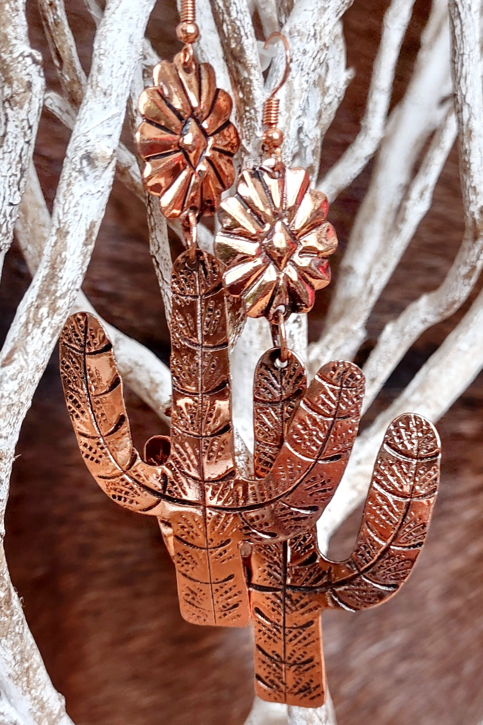 Copper Saguaro Earring