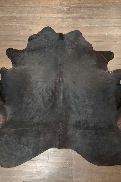 Dark Brown & Black Cowhide Rug #2823