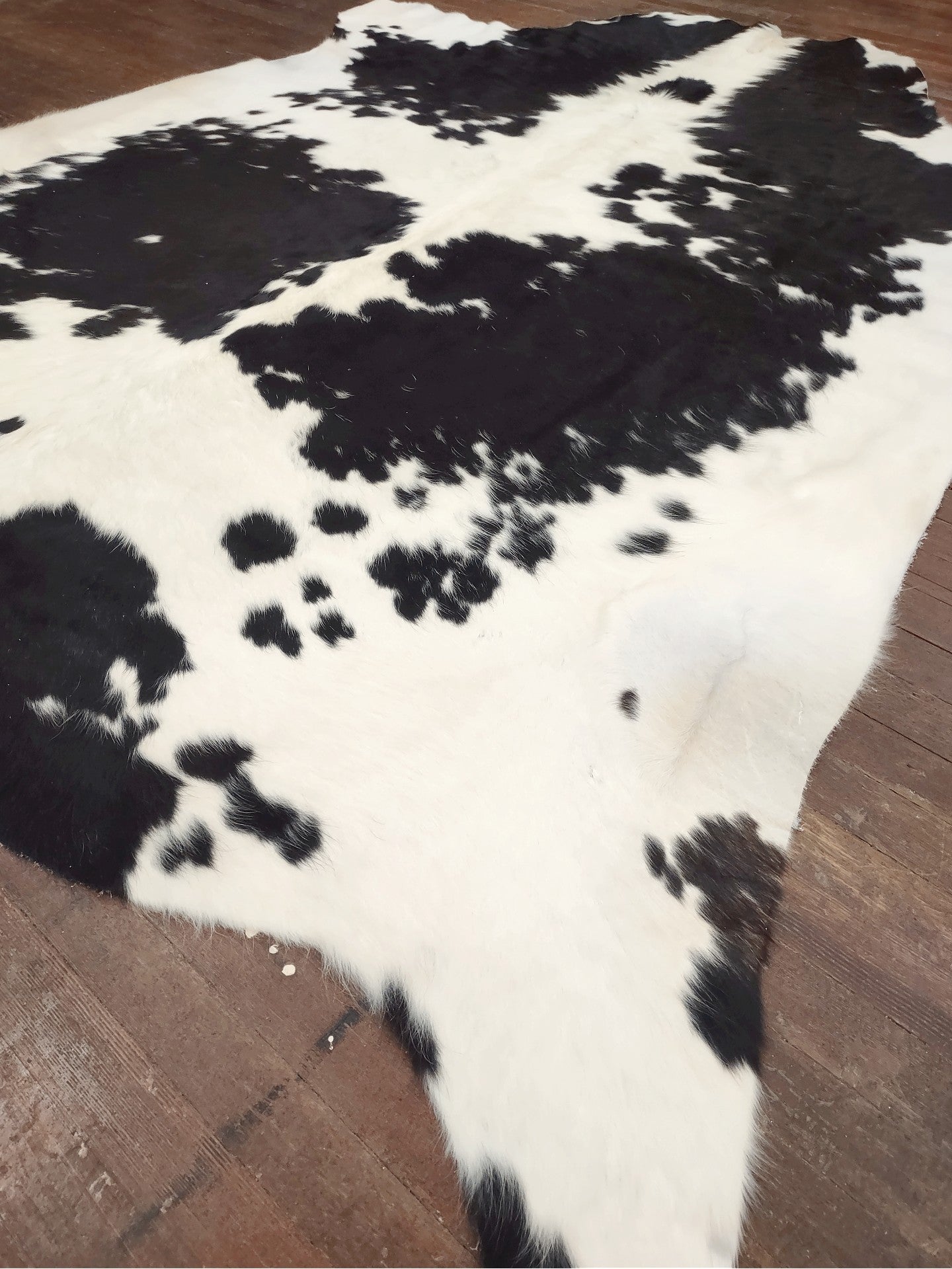 Black & White Spotted Cowhide Rug #2891