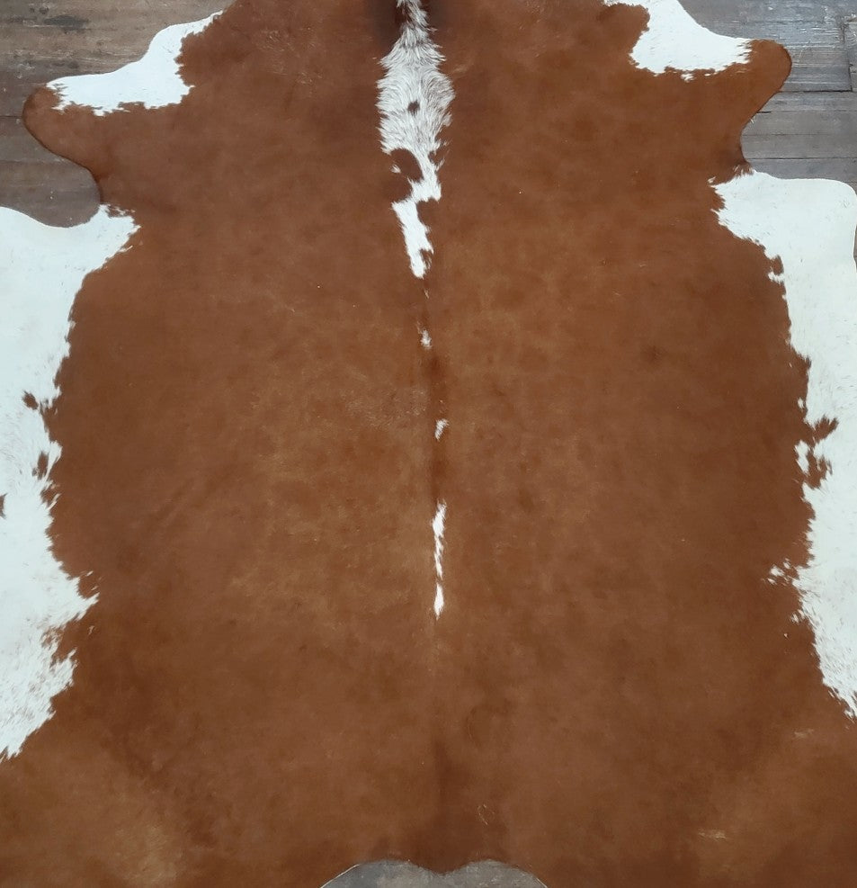 Red & White Cowhide Rug #2894