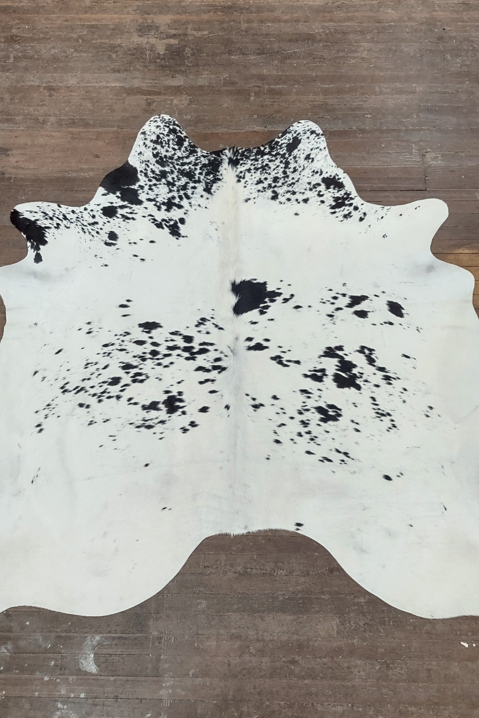 White & Black Spotted Cowhide Rug #2952