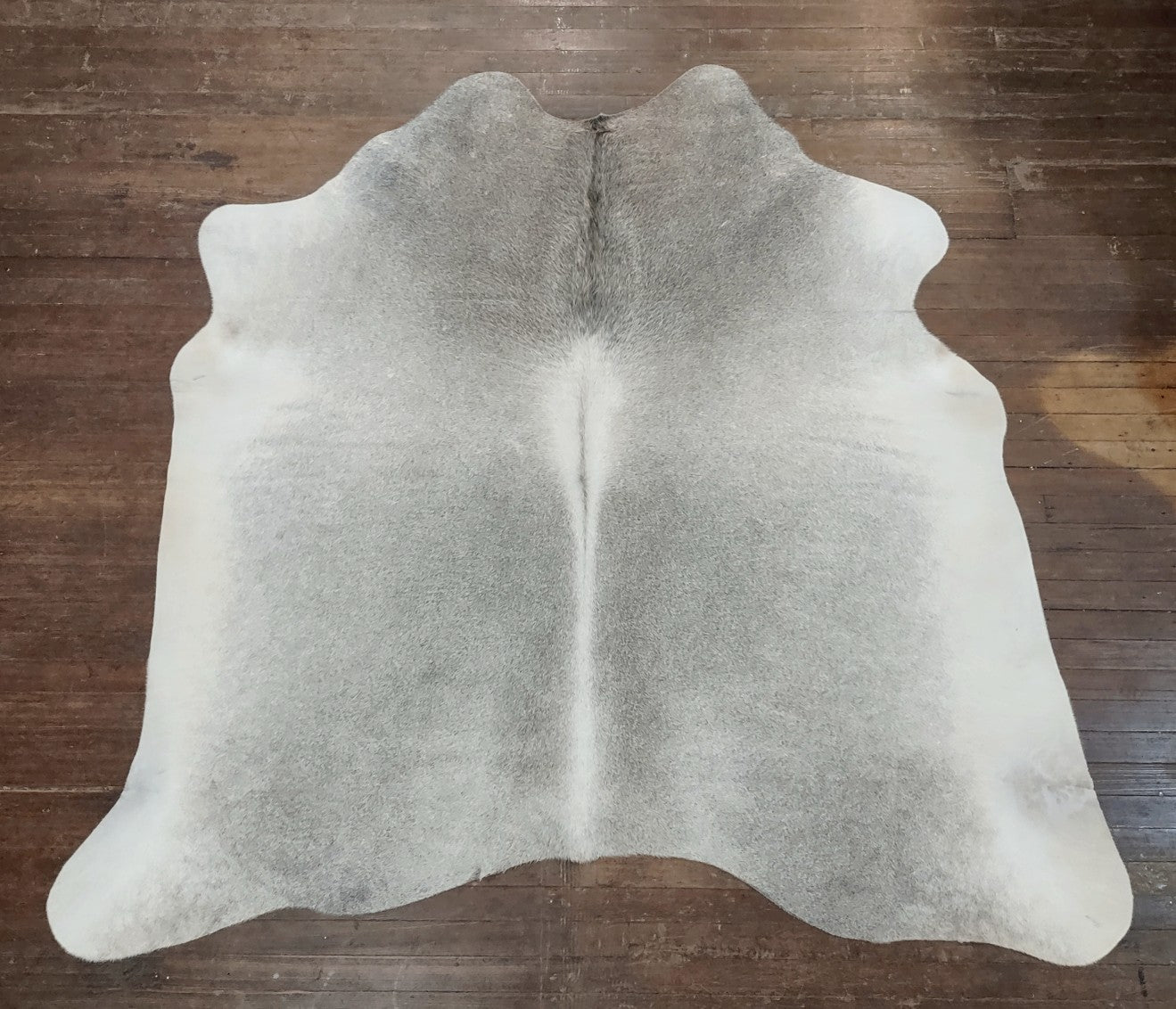 Gray & White Cowhide Rug #2963