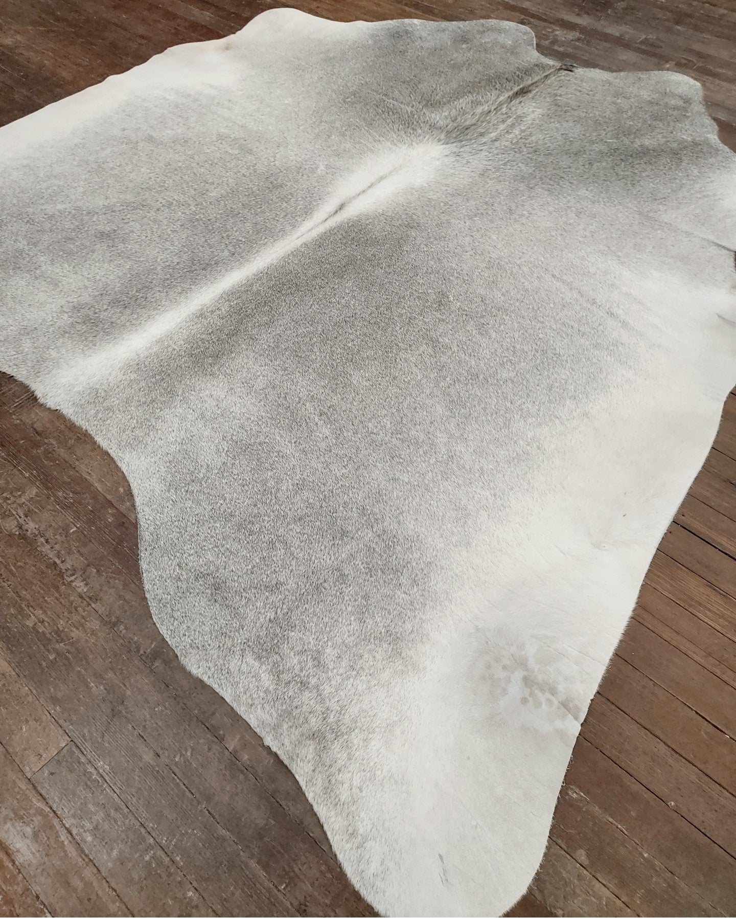 Gray & White Cowhide Rug #2963