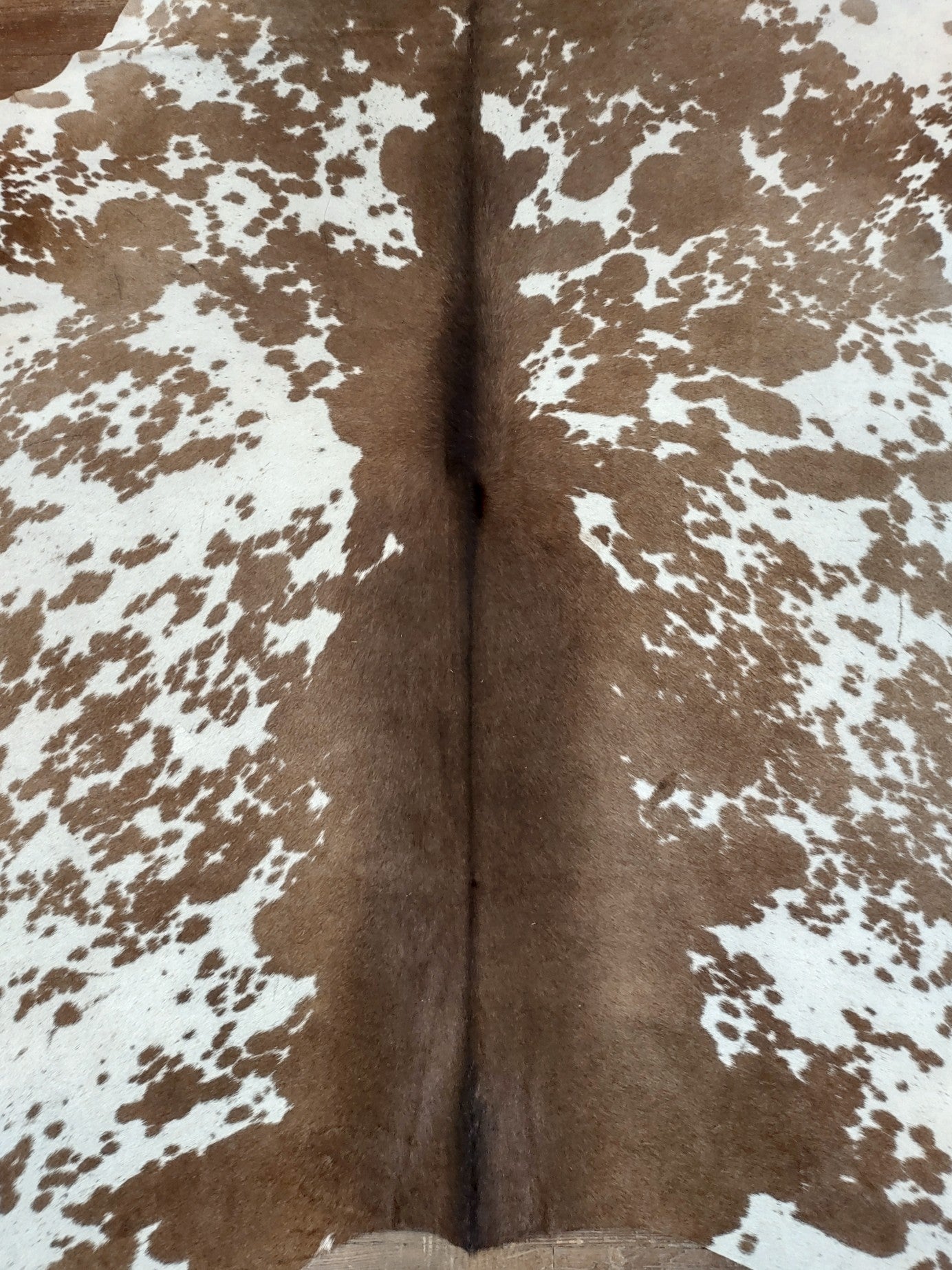 Brown & White Spotted Cowhide Rug #2970