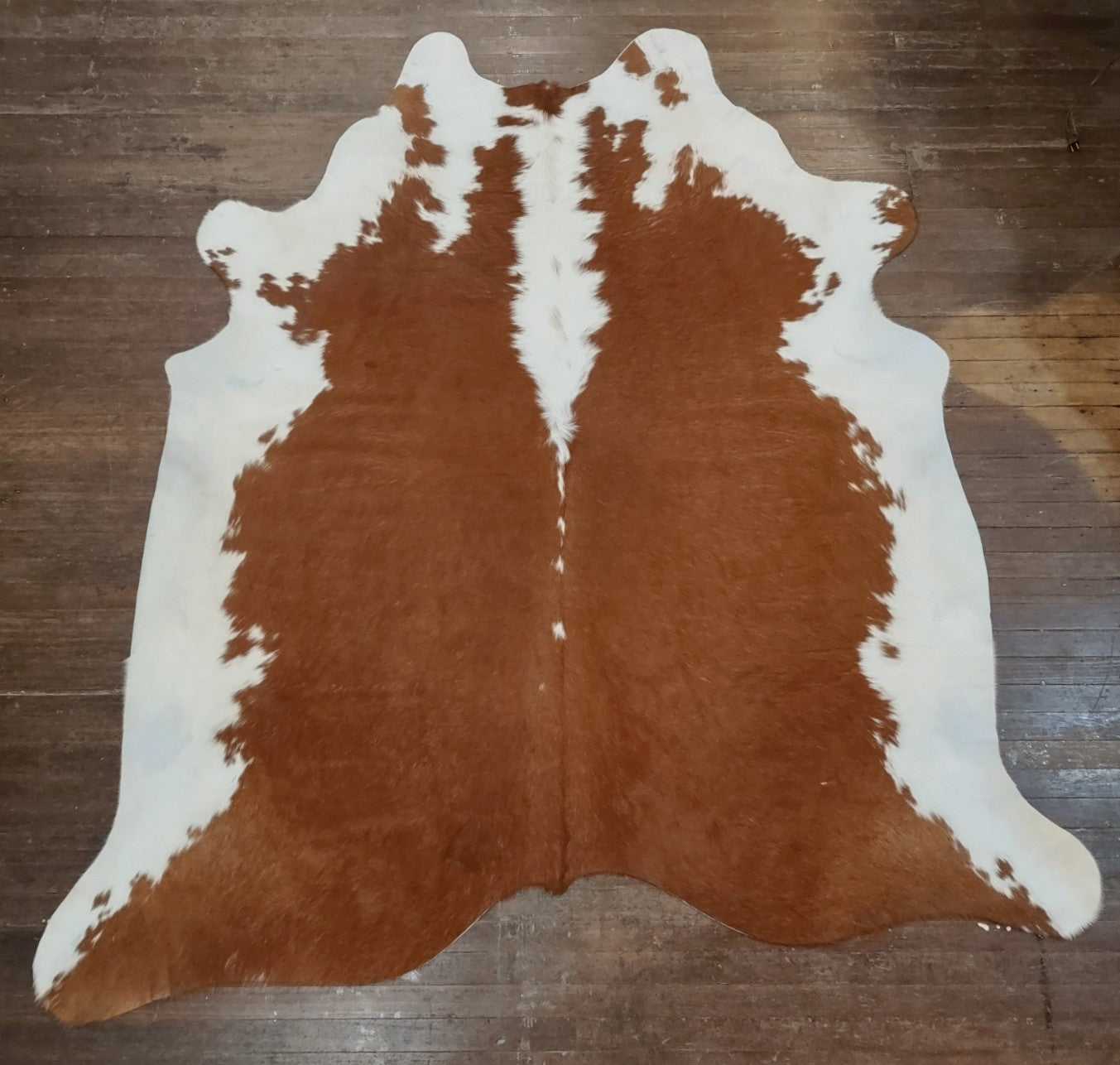 Red & White Cowhide Rug #3014