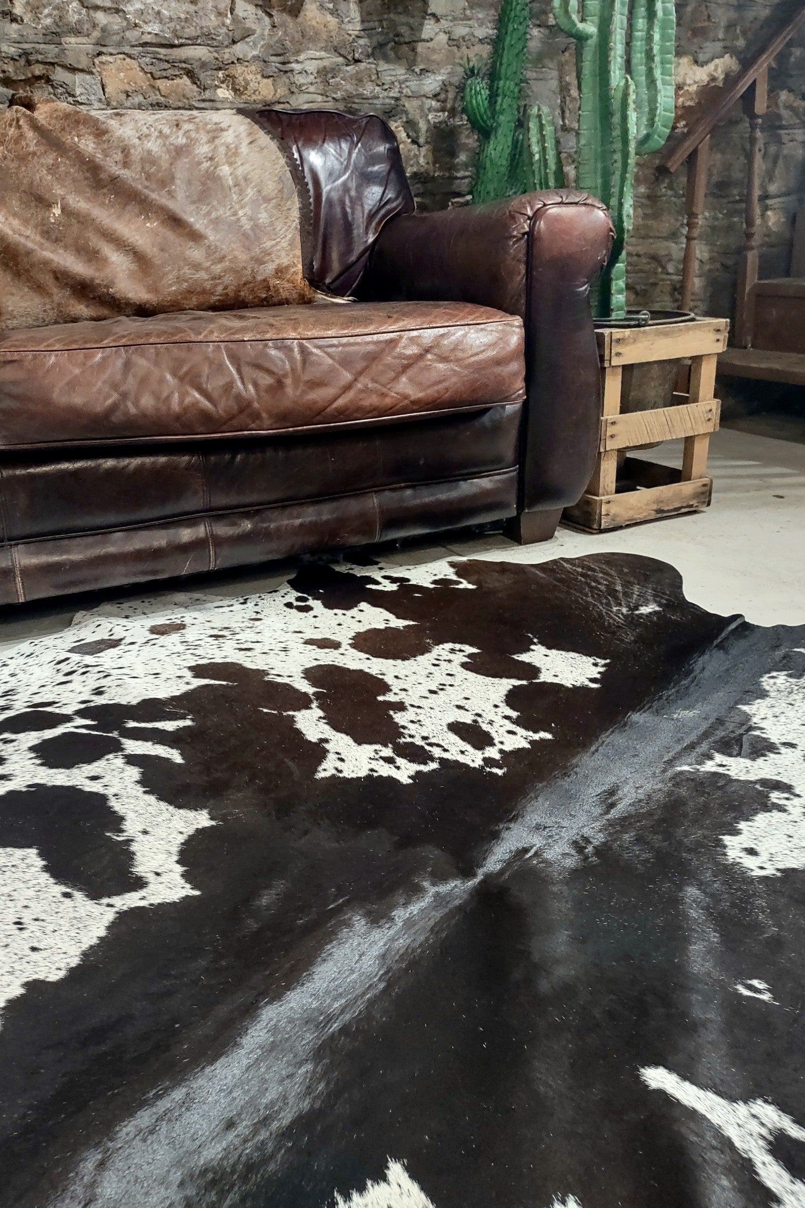 Black & White Speckled Cowhide Rug #3015