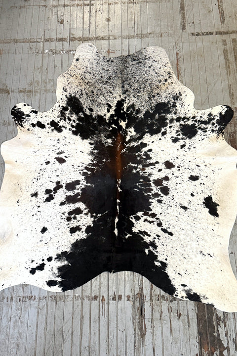 Black & White Speckled Cowhide Rug #3103