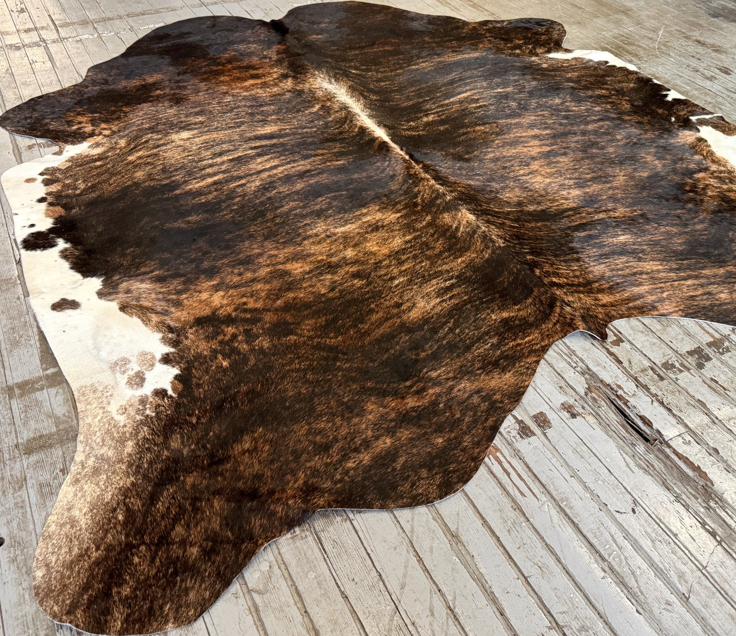 Brown Brindle Cowhide Rug #3119
