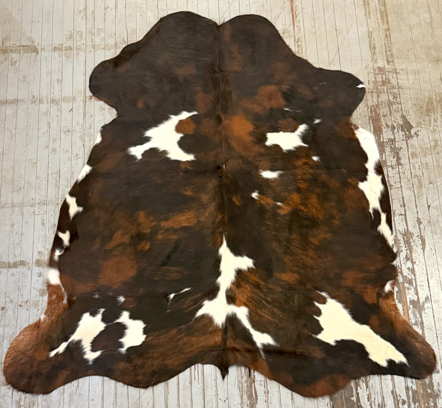 Tricolor Spotted Cowhide Rug #3125