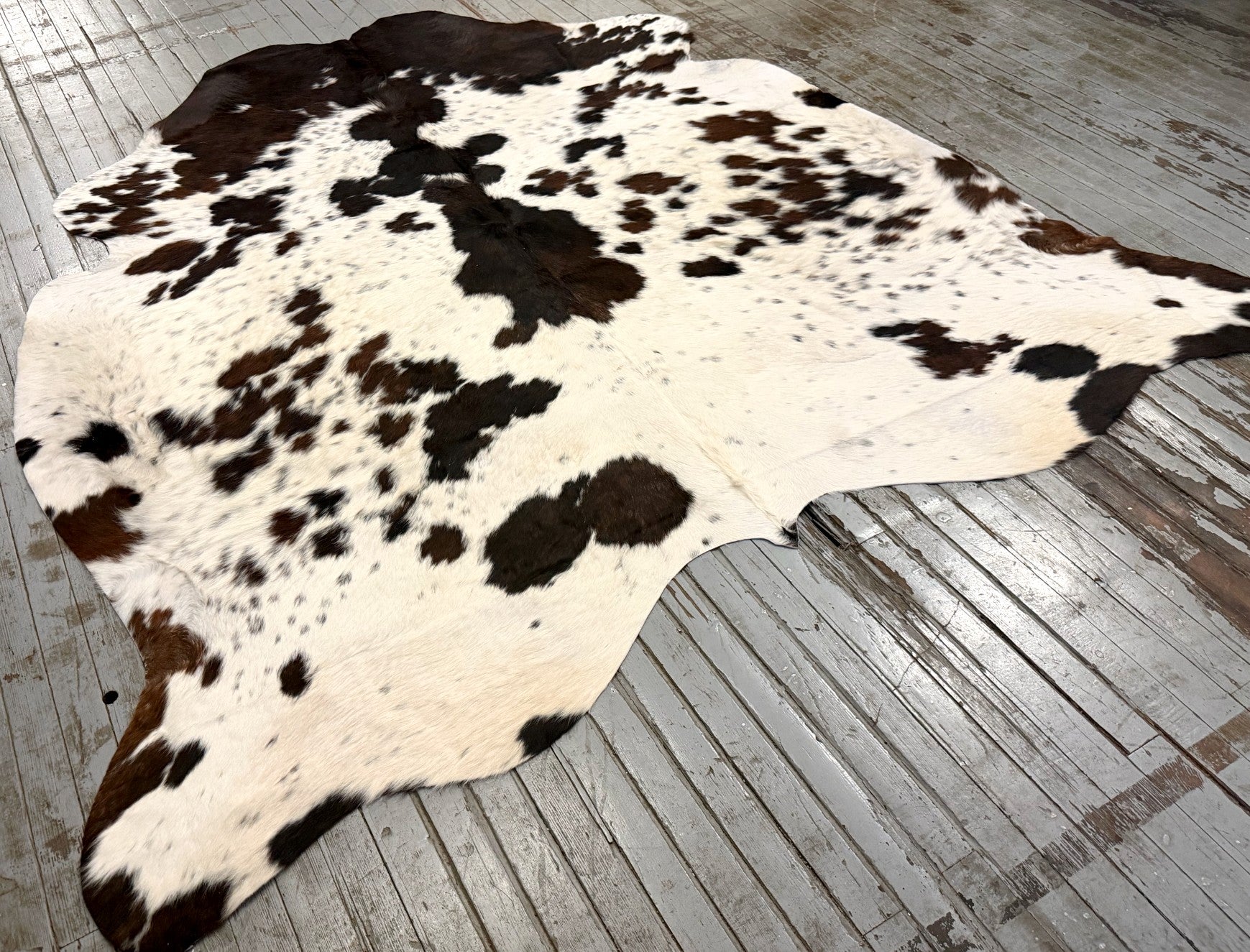 Tricolor Spotted Cowhide Rug #3138