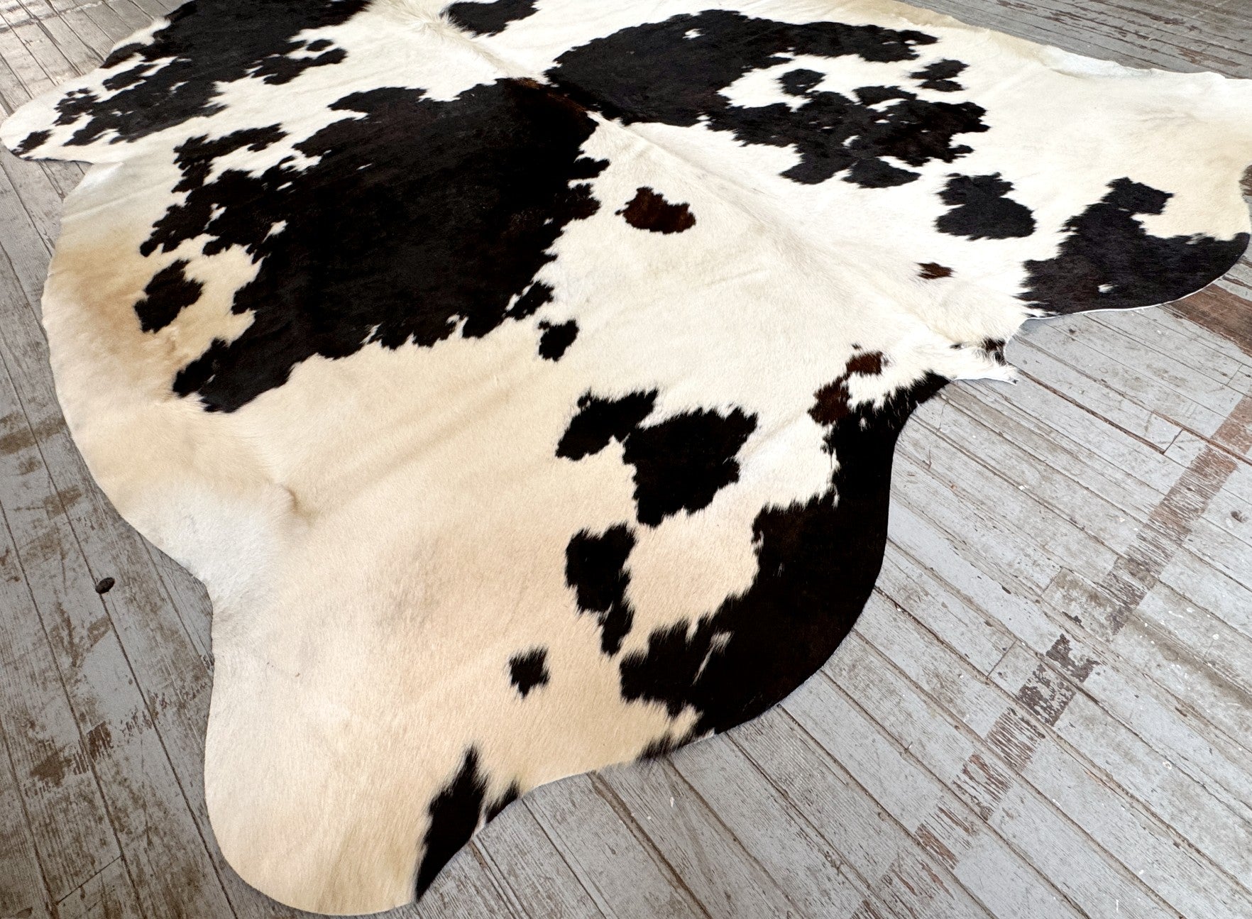Black & White Spotted Cowhide Rug #3145