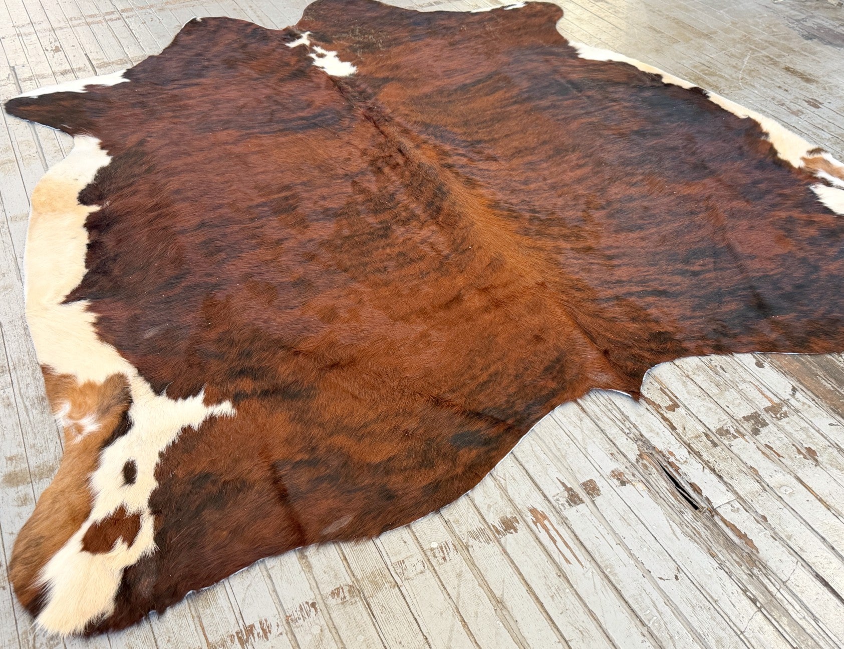 Red Brindle Cowhide Rug #3147