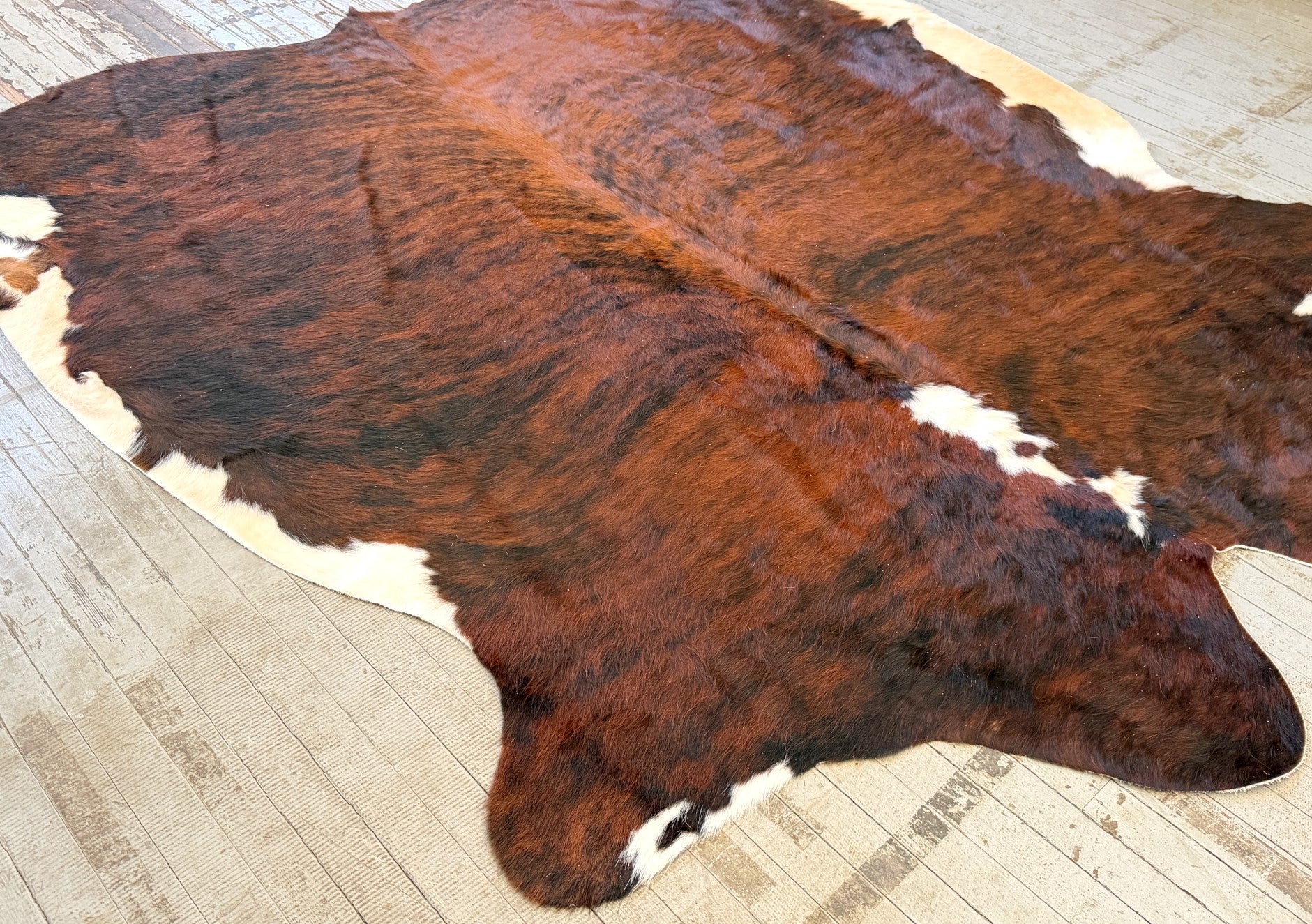 Red Brindle Cowhide Rug #3147