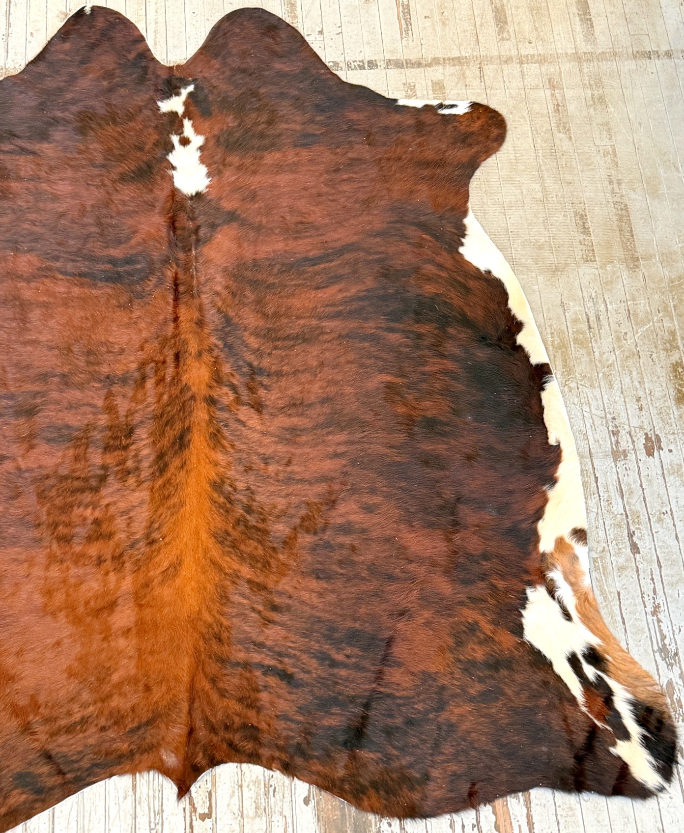 Red Brindle Cowhide Rug #3147