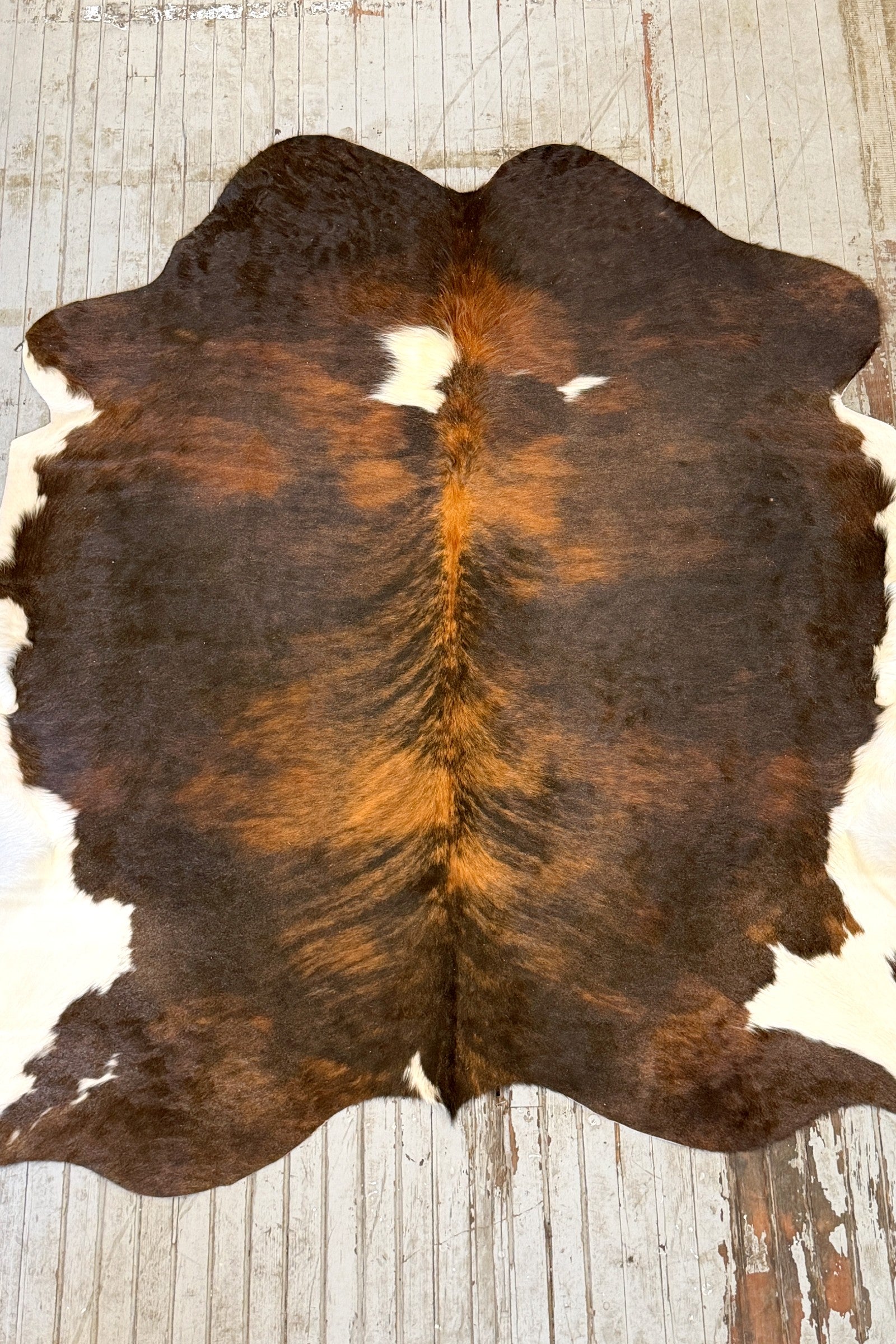 Tricolor Brindle Cowhide Rug #3150