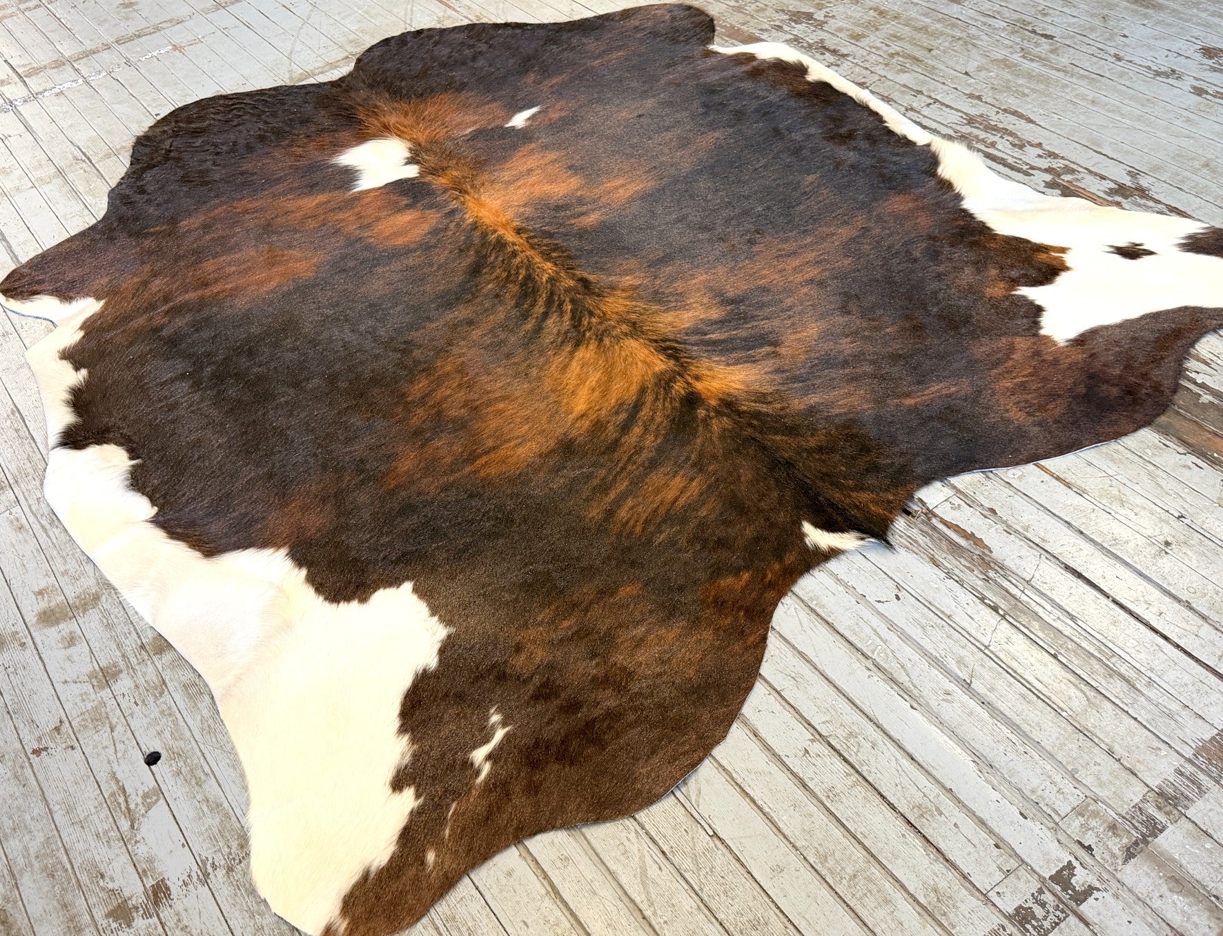 Tricolor Brindle Cowhide Rug #3150