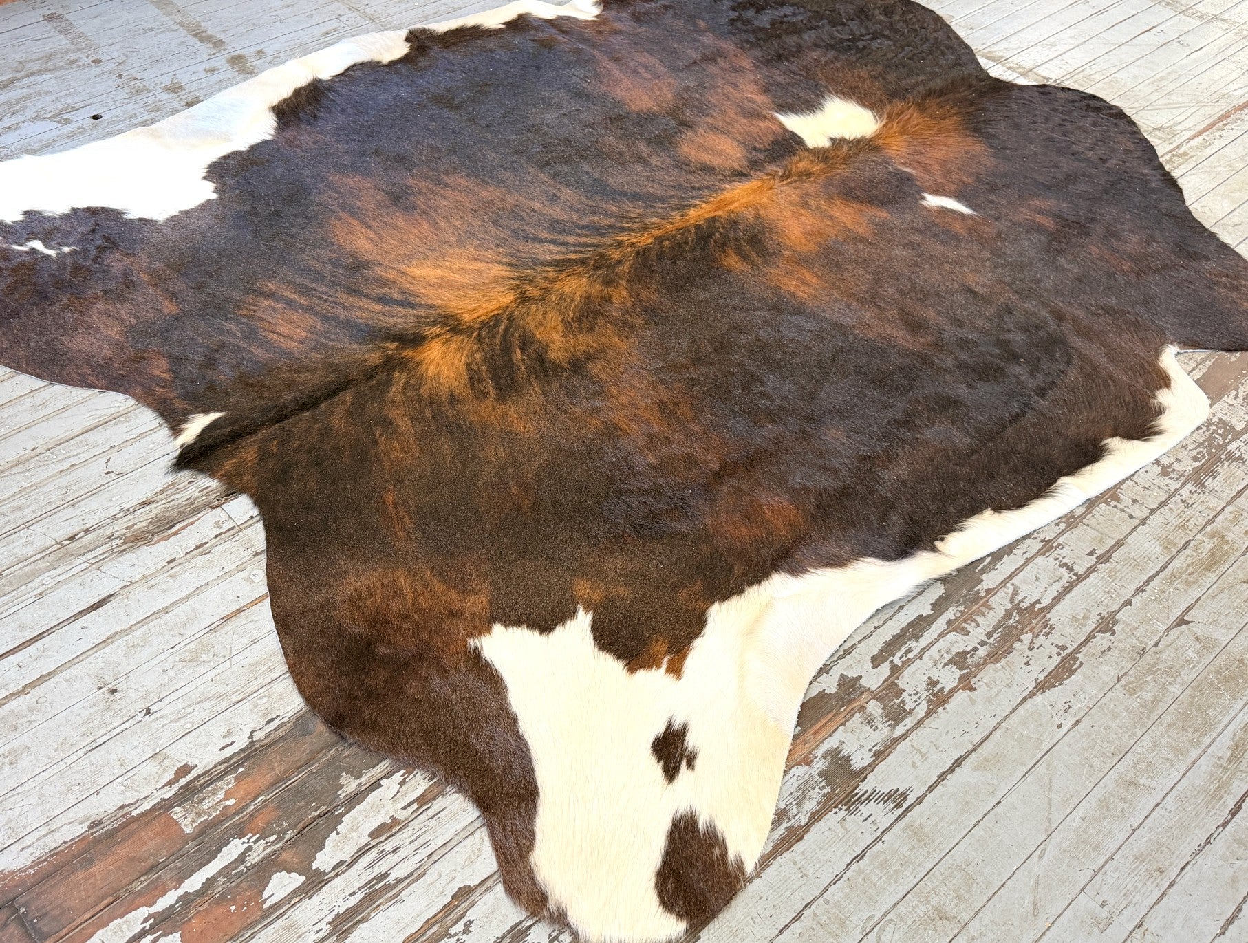 Tricolor Brindle Cowhide Rug #3150