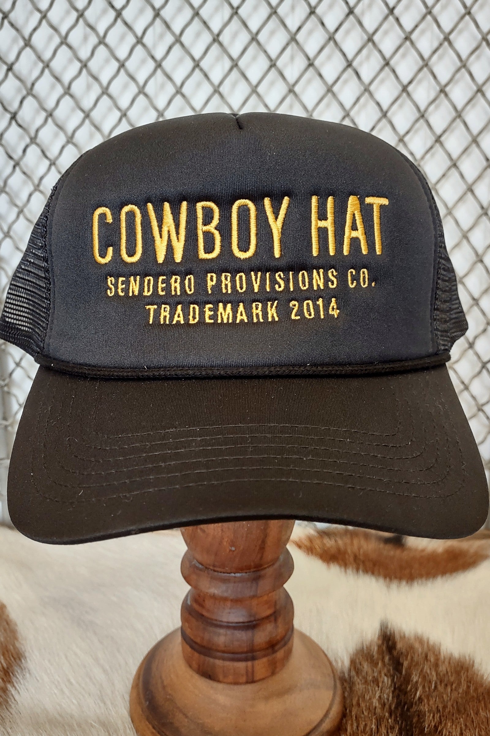 Cowboy Trucker Hat Black