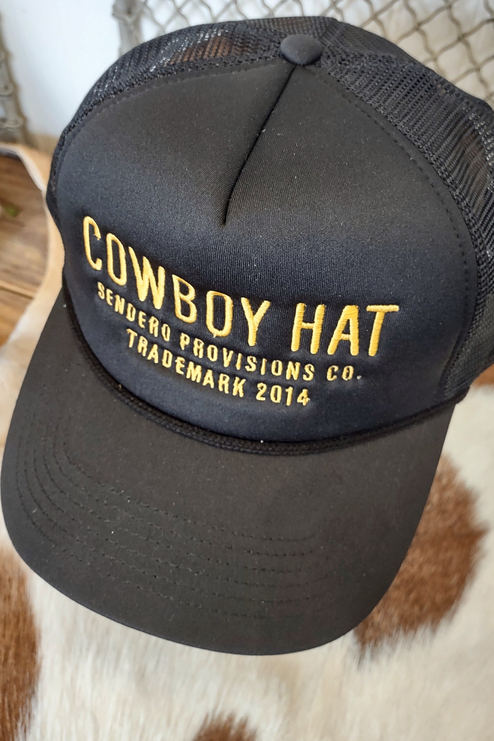 Cowboy Trucker Hat Black