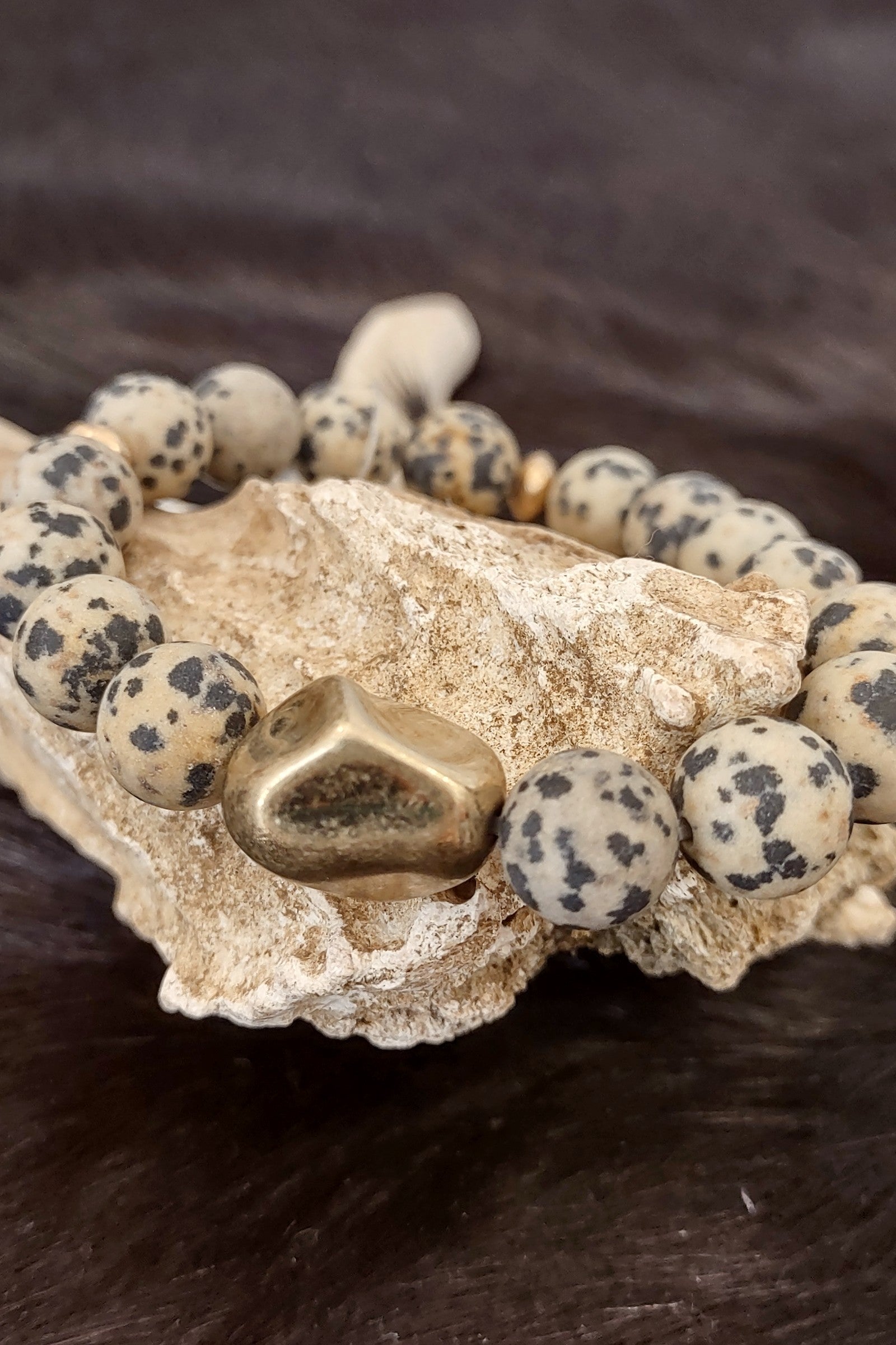 Dalmatian Stone Stretch Bracelet