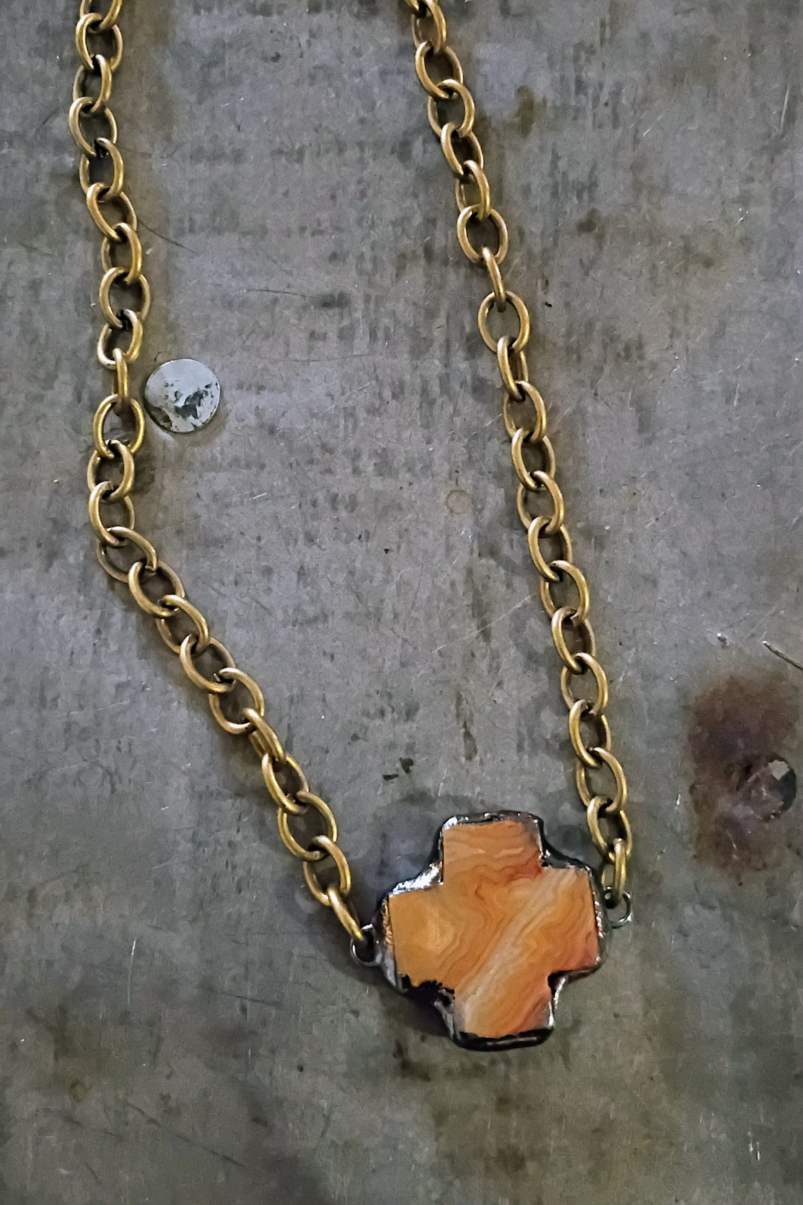 Danica Agate Cross Necklace